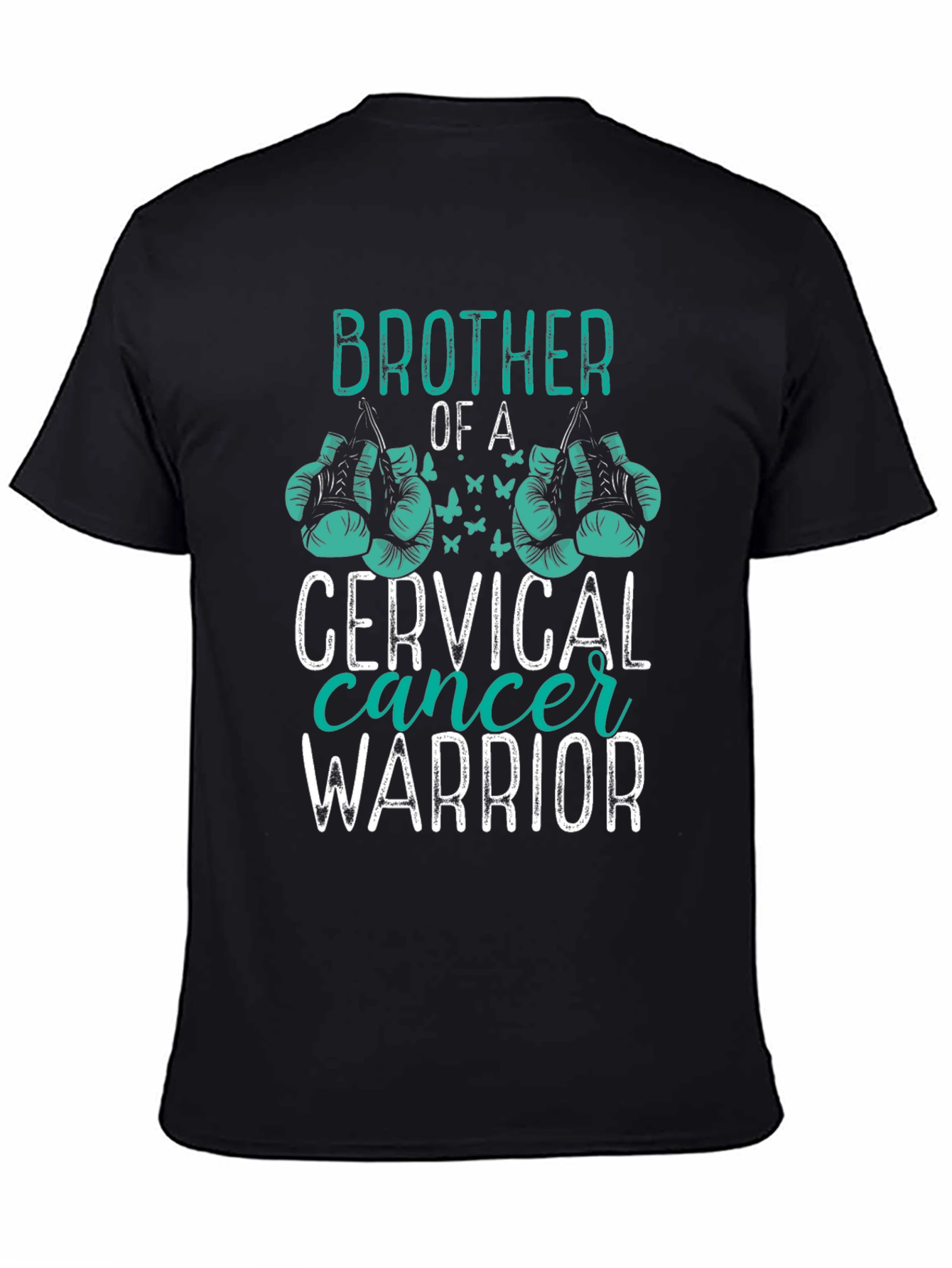 Black Brother of a Cervical Cancer Warrior T-Shirt view 4