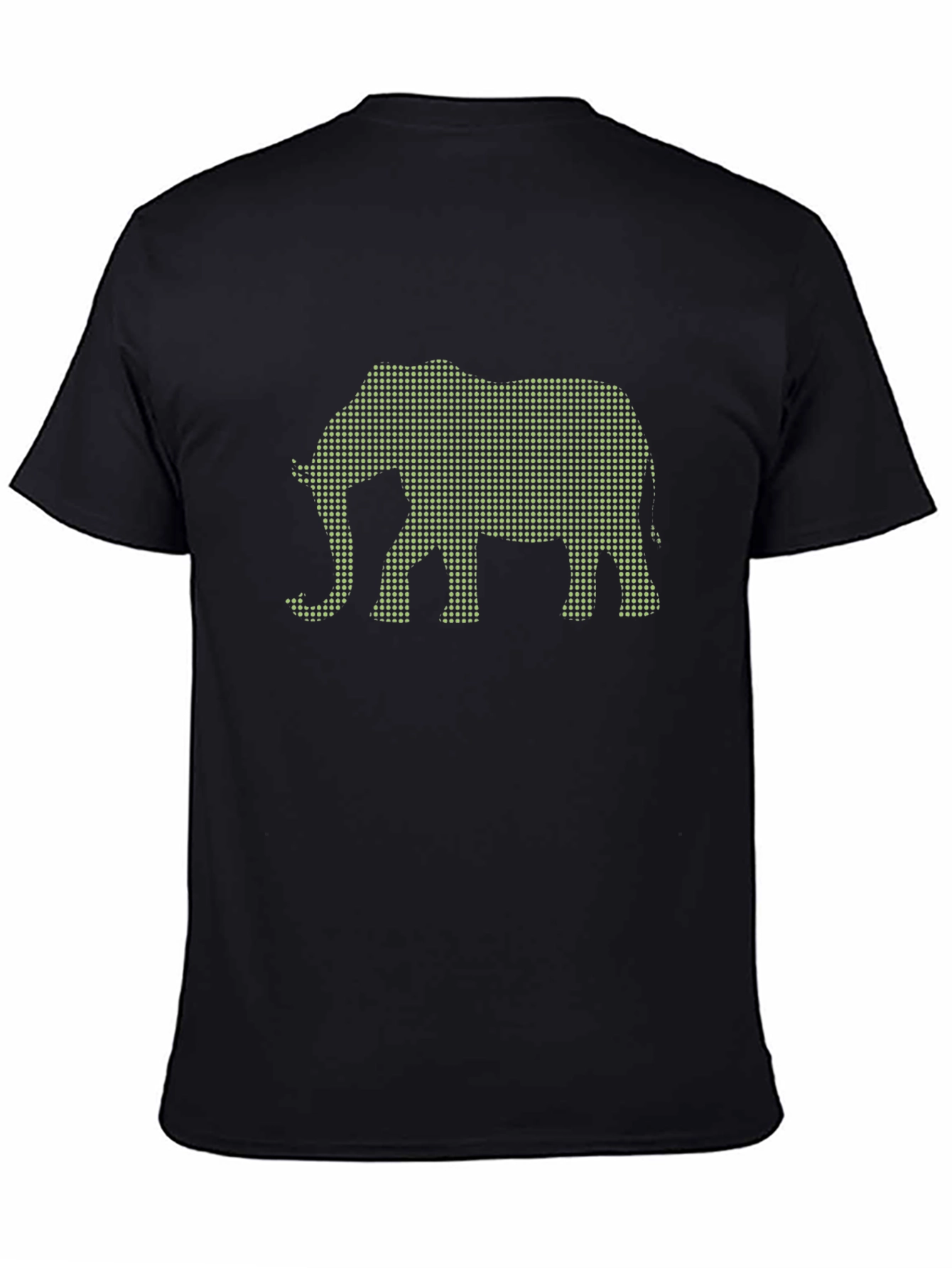 Black Elephant Dot Matrix Graphic Tee - Black Crew Neck view 4
