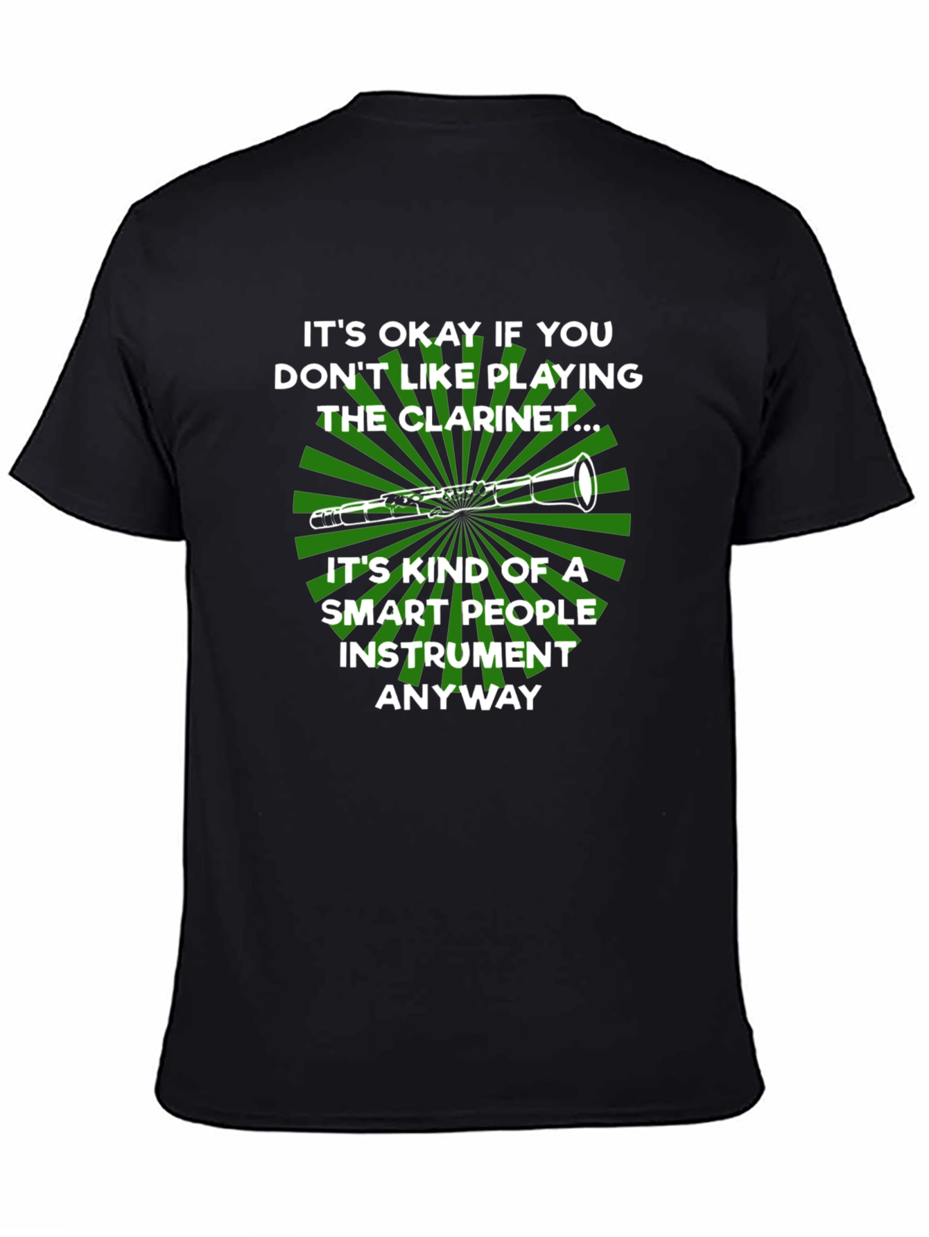 Black Funny Clarinet Player T-Shirt: Smart People Instrument view 4
