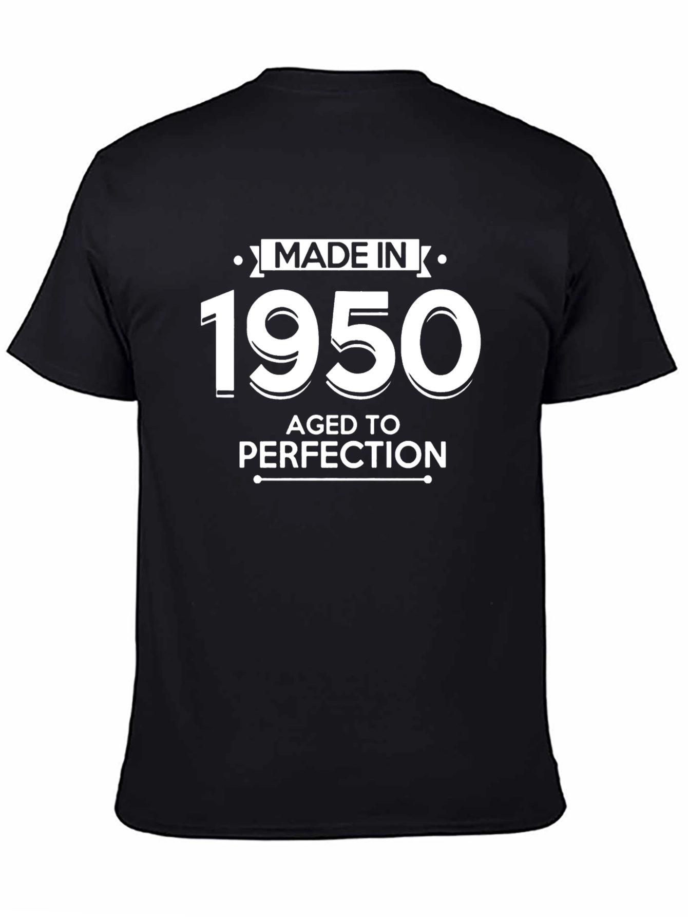 Black Made in 1950 T-Shirt - Aged to Perfection view 4