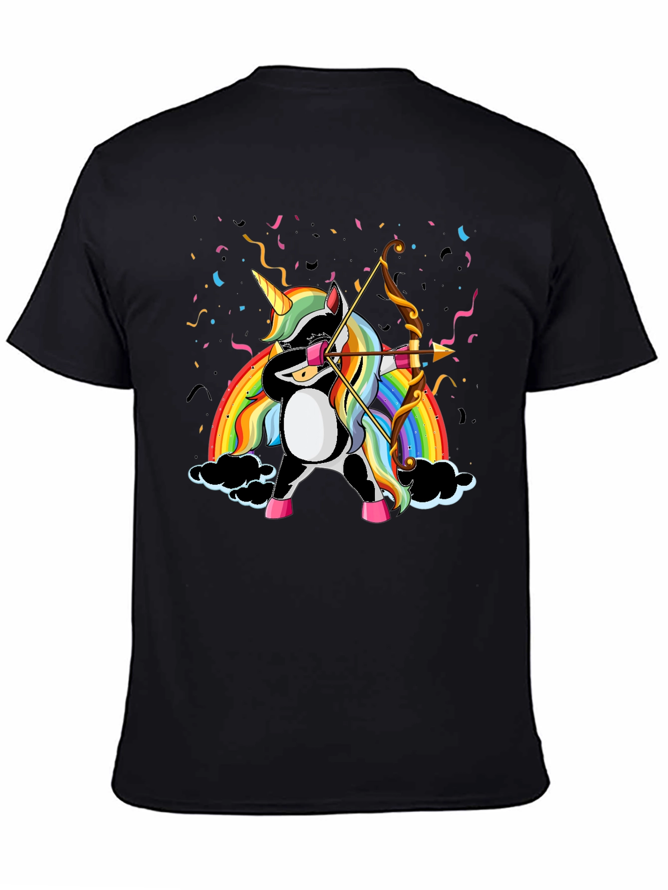 Black Unicorn Archer T-Shirt - Rainbow Magic view 4