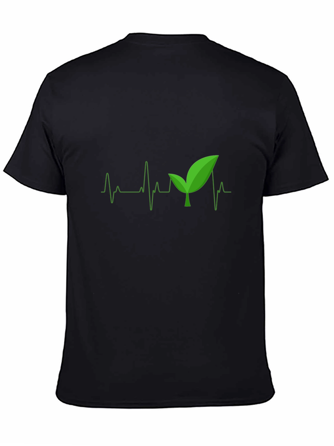 Black Nature Heartbeat T-Shirt - Eco Friendly Tee view 4