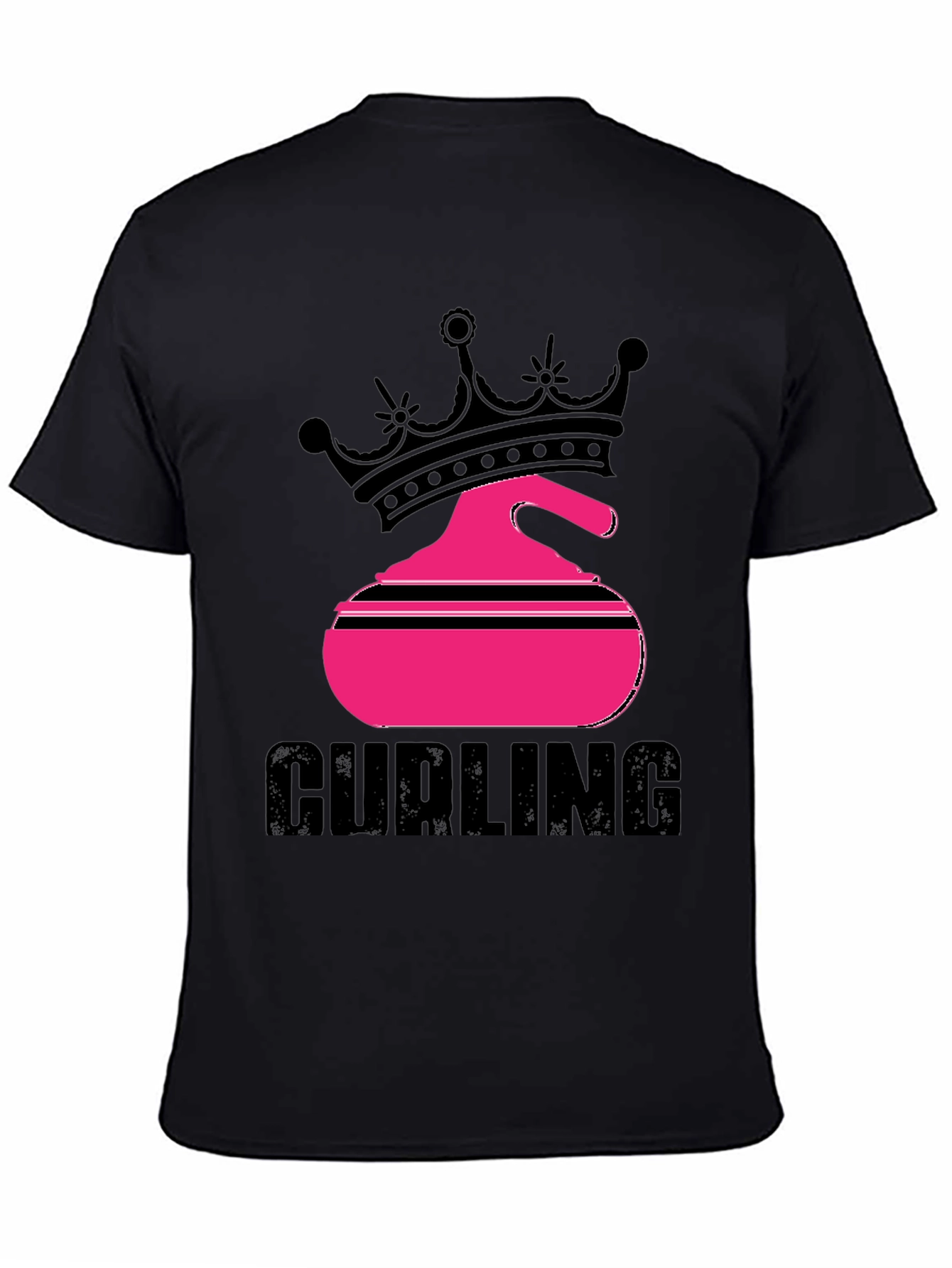 Black Curling Queen Black T-Shirt view 4