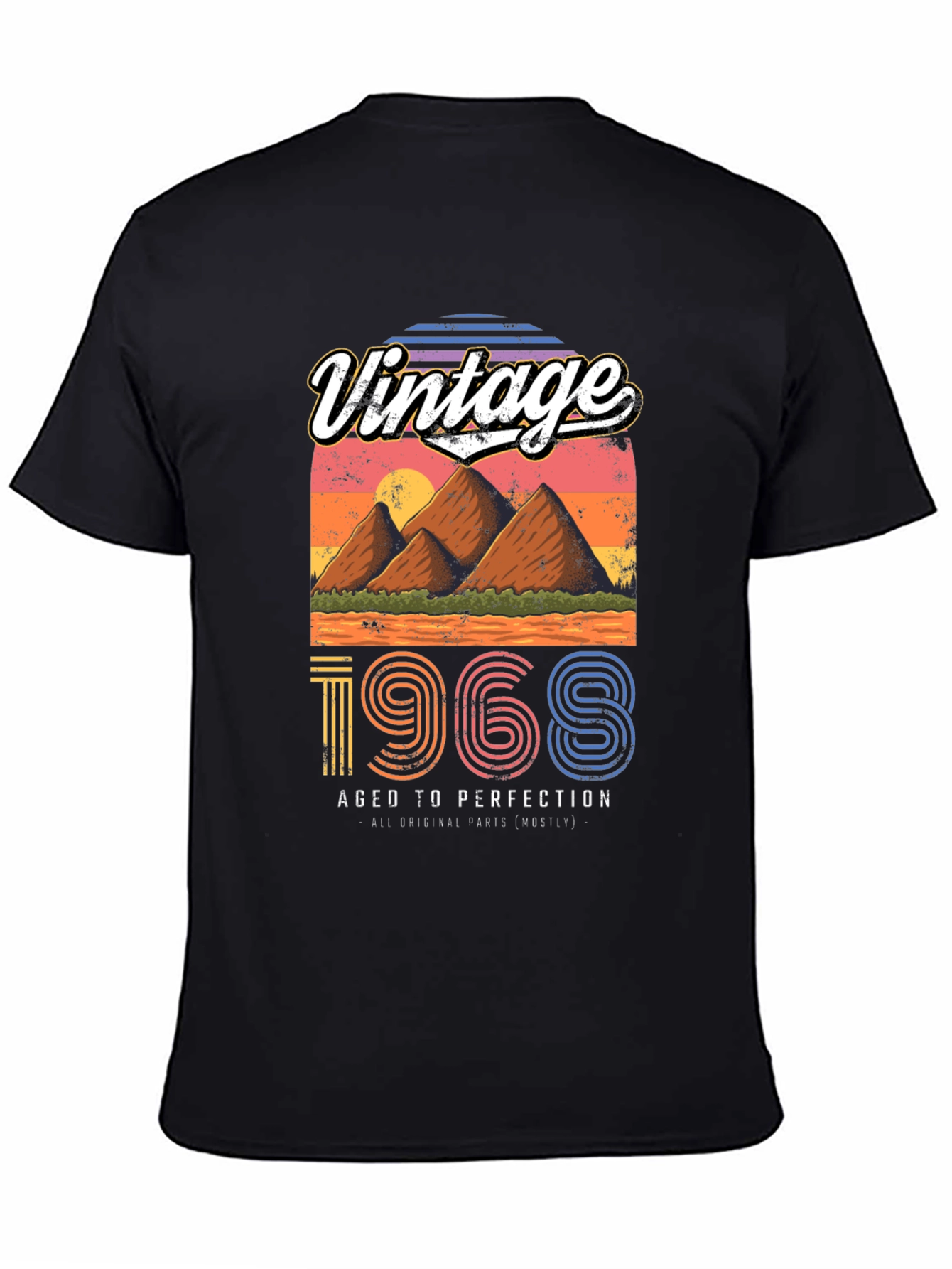 Black Vintage 1968 Aged to Perfection T-Shirt view 4