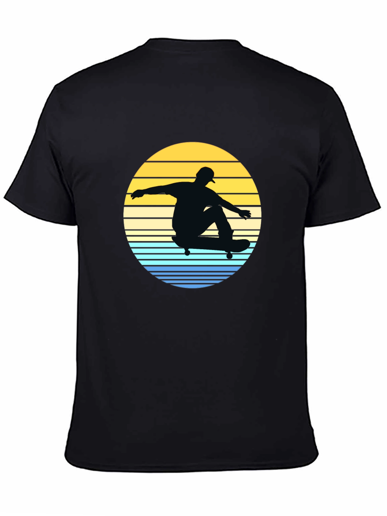 Black Skateboard Sunset Graphic Tee view 4