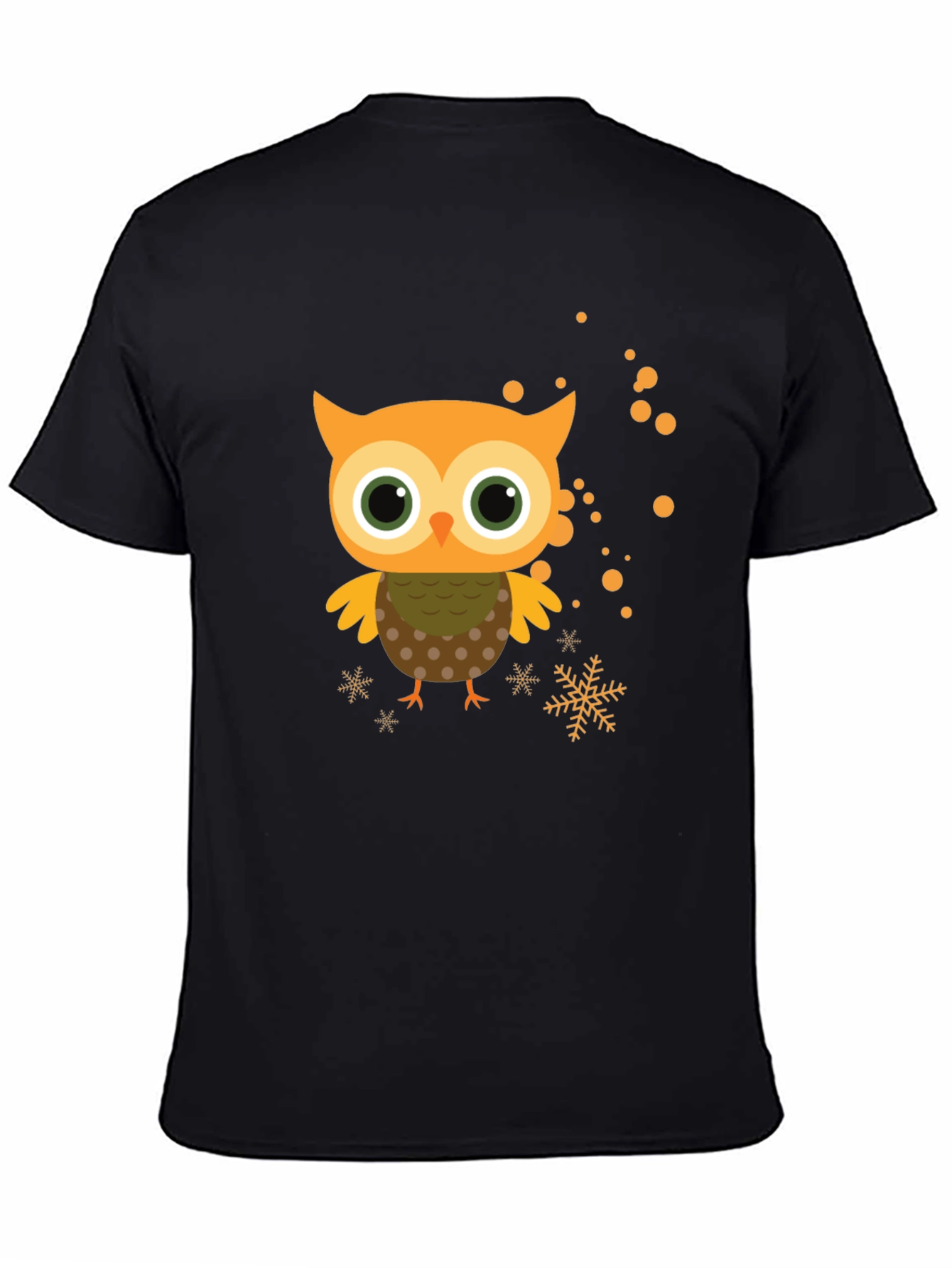 Black Cute Owl Graphic Tee - Black Short Sleeve Shirt view 4