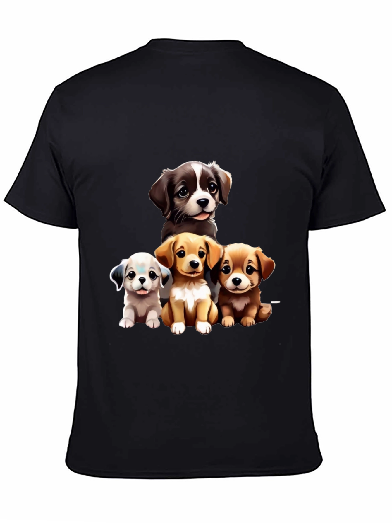 Black Puppy Pals Graphic Tee - Cute Dog Lover Shirt view 4