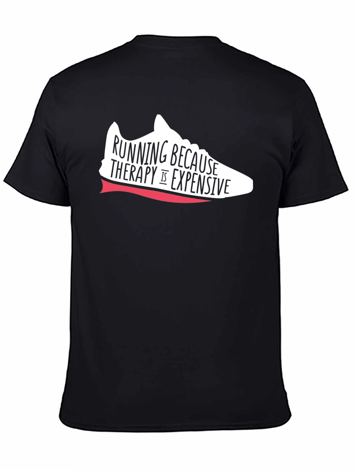 Black Running Therapy T-Shirt - Black view 4
