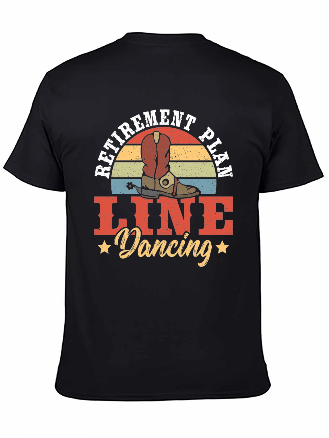 Black Retirement Plan Line Dancing T-Shirt view 4
