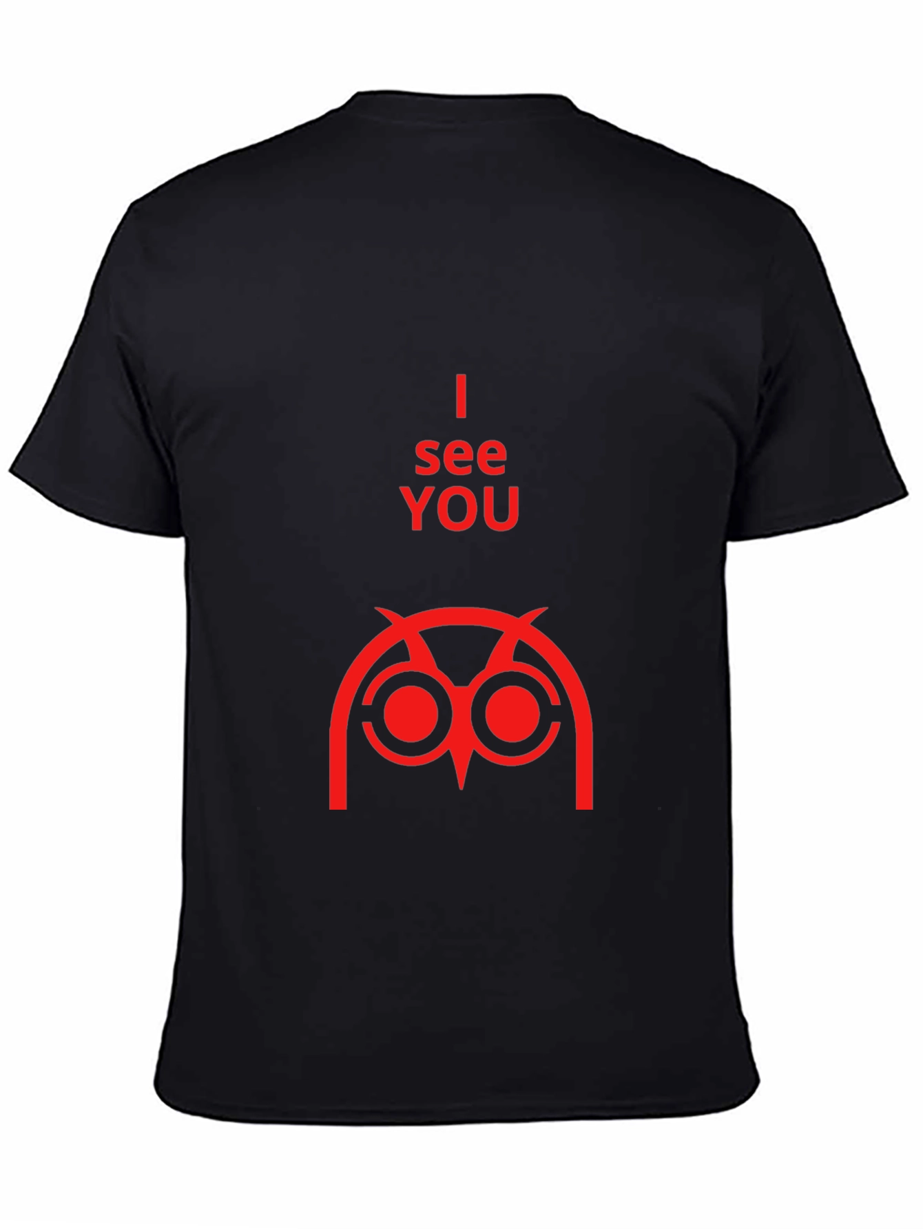 Black I See You Owl Graphic Tee - Black Short Sleeve view 4