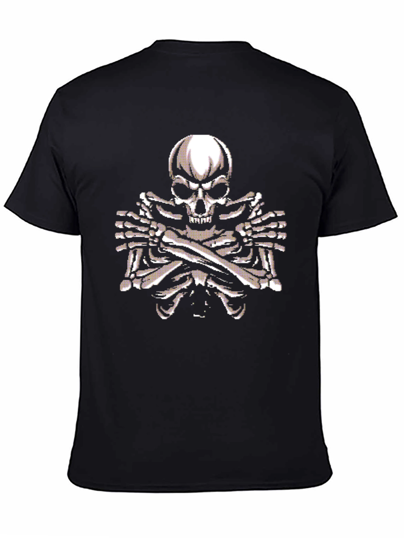 Black Skull & Crossbones Graphic Tee - Black view 4