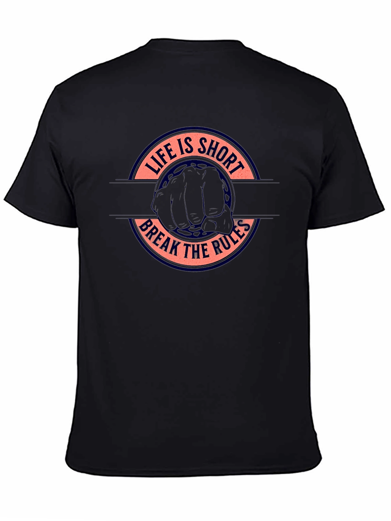 Black Life is Short Break the Rules Graphic Tee view 4