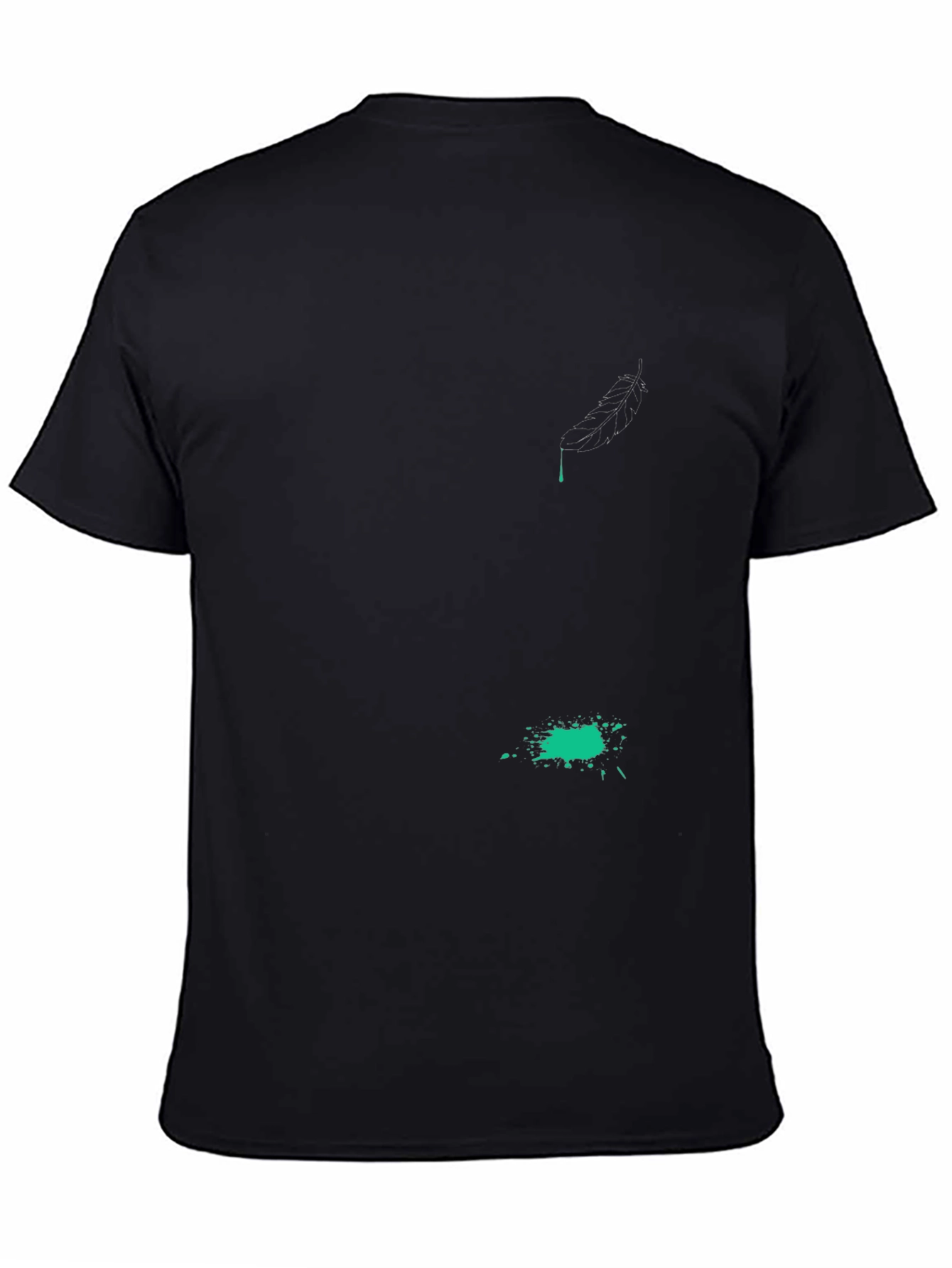 Black Abstract Graphic Black T-Shirt view 4