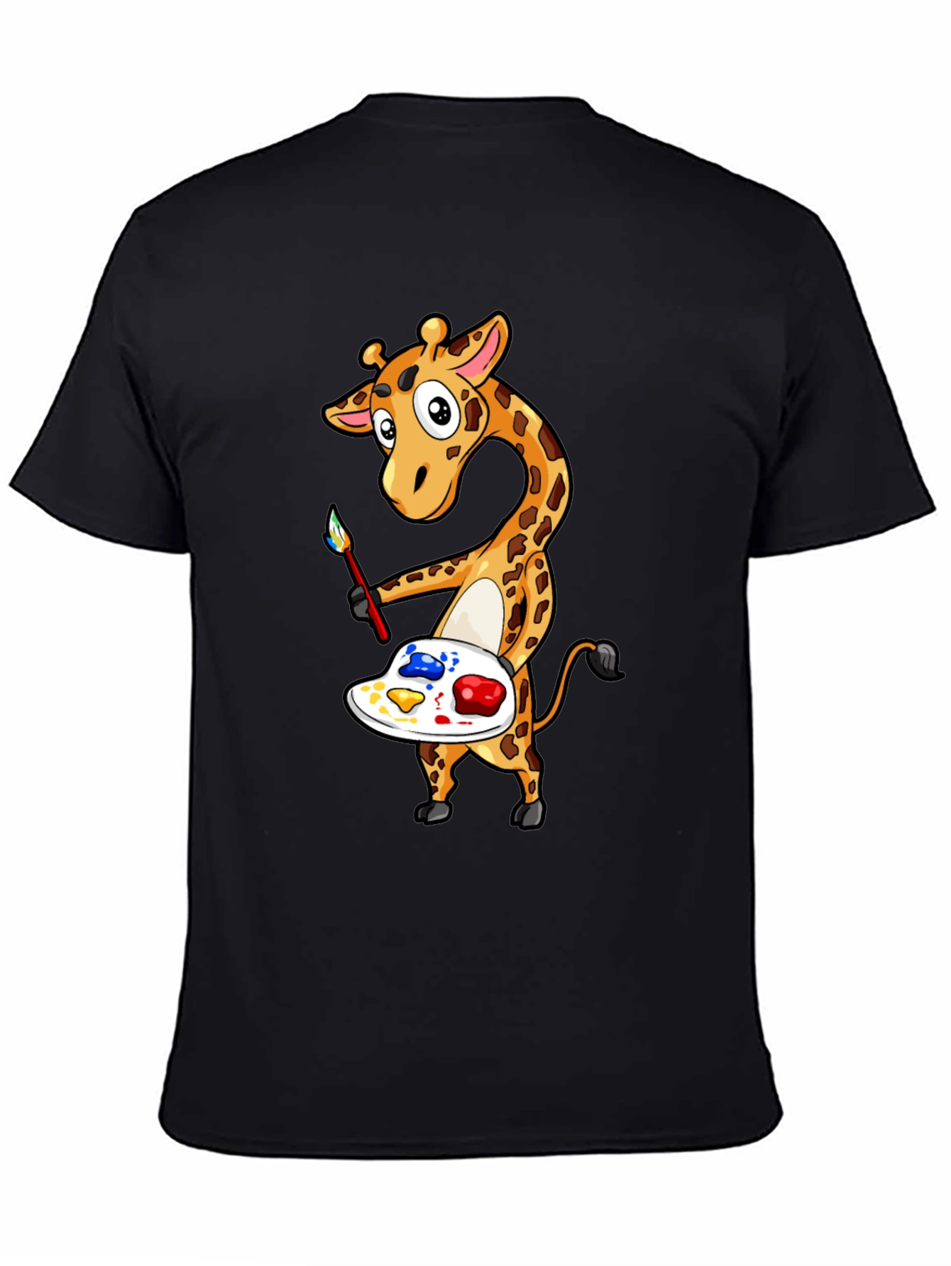 Black Giraffe Artist Graphic Tee - Black view 4