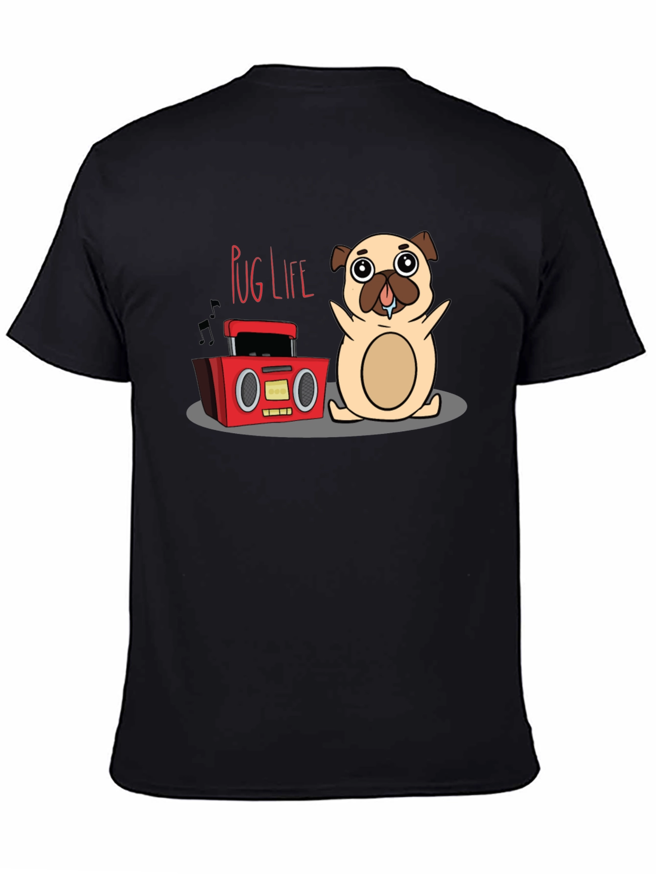 Black Pug Life Graphic Tee - Funny Dog T-Shirt view 4