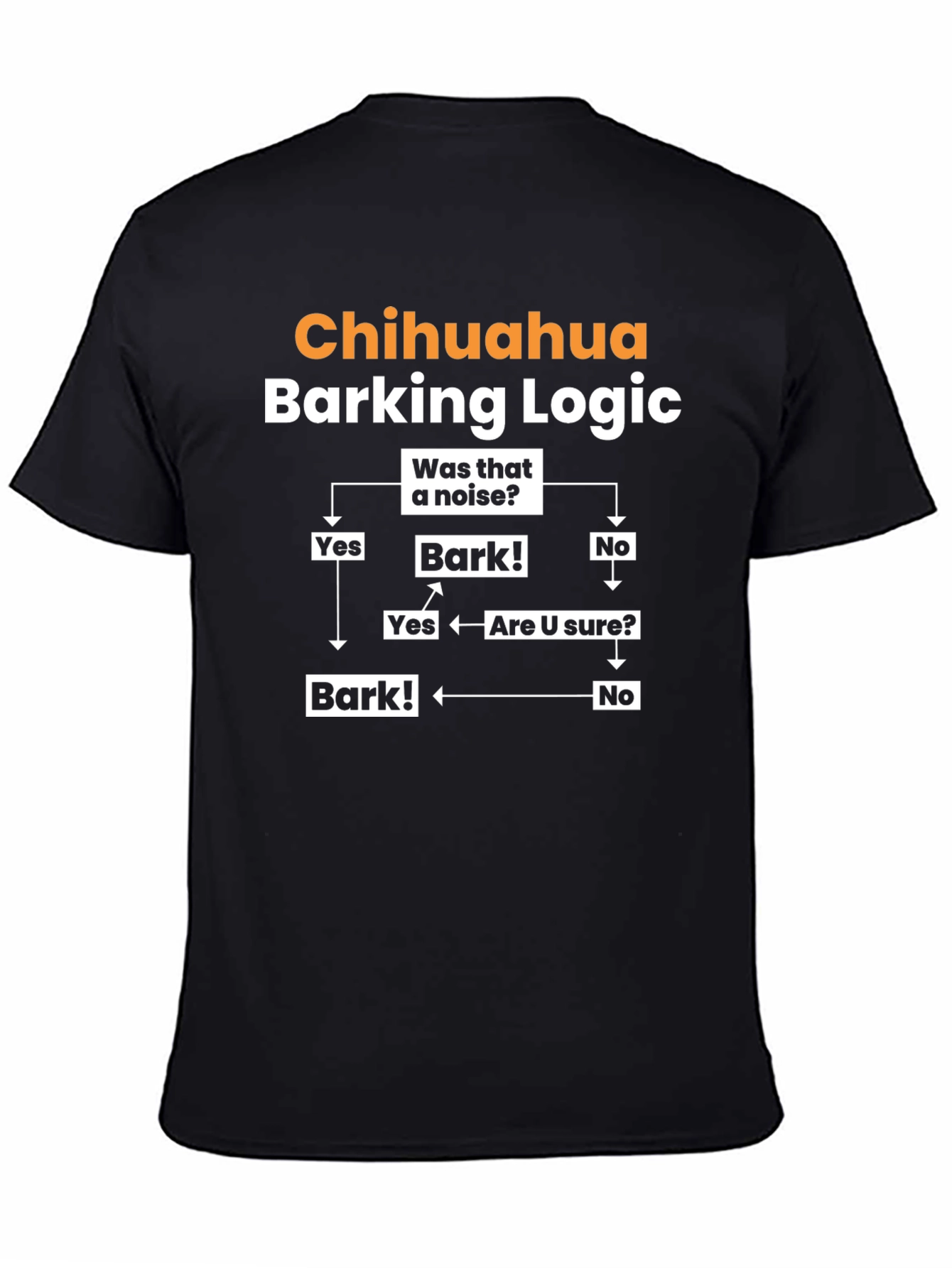 Black Chihuahua Barking Logic Graphic T-Shirt view 4