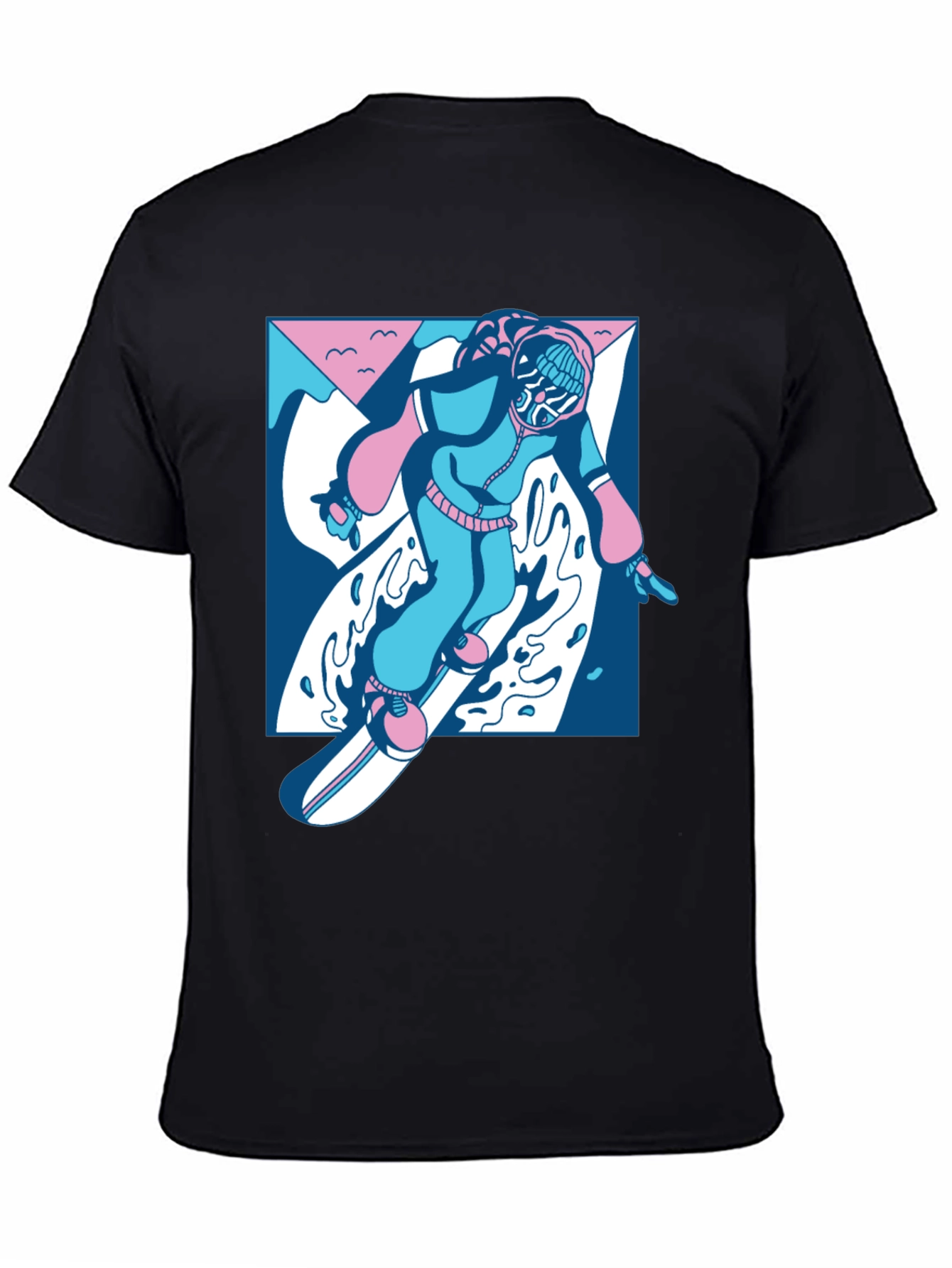 Black Retro Snowboarder Graphic Tee - Black view 4