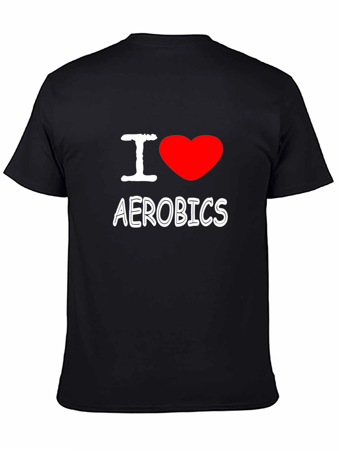 Black I Heart Aerobics Black Cotton Tee view 4
