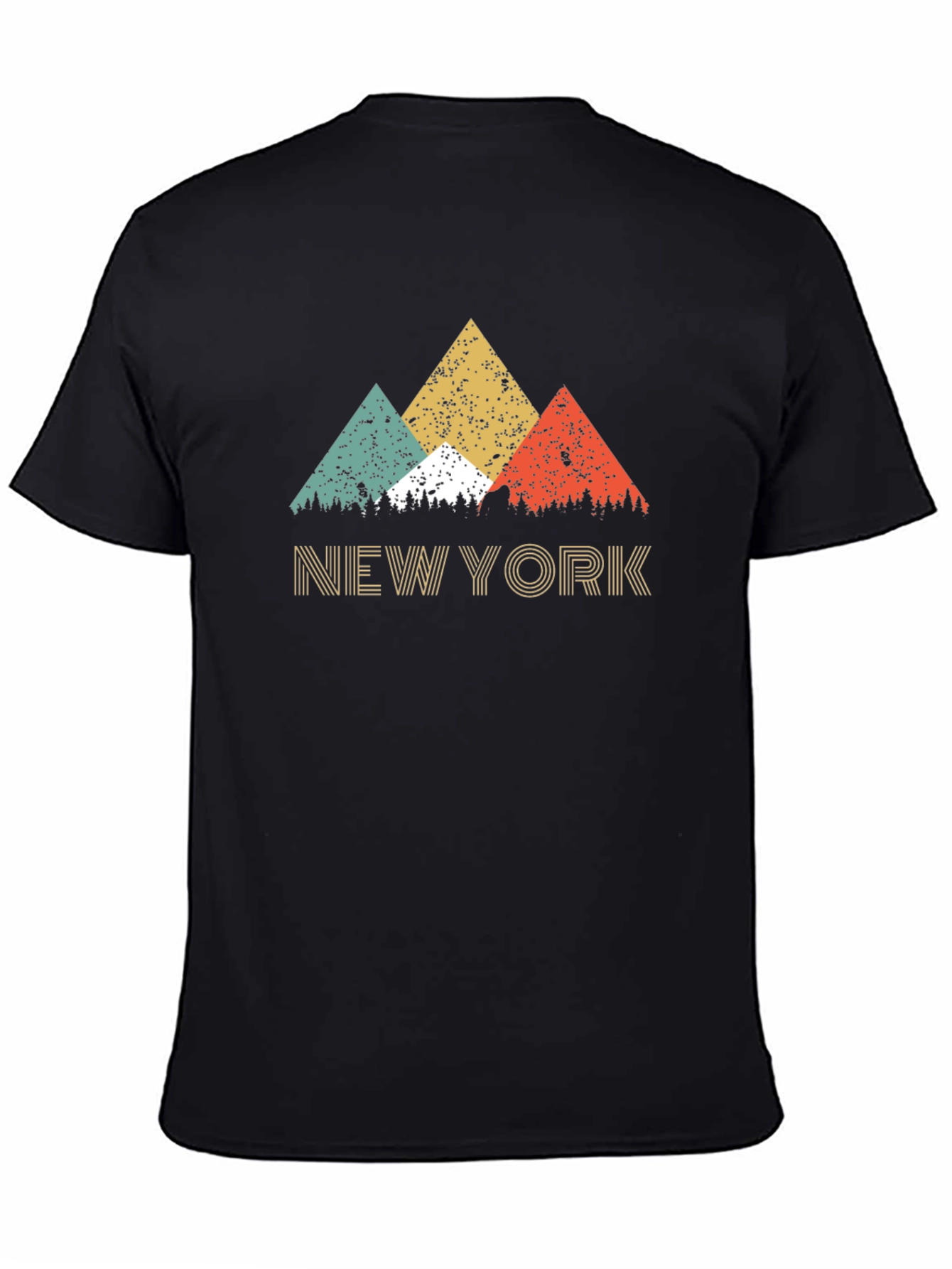 Black Retro New York Mountain Graphic Tee view 4