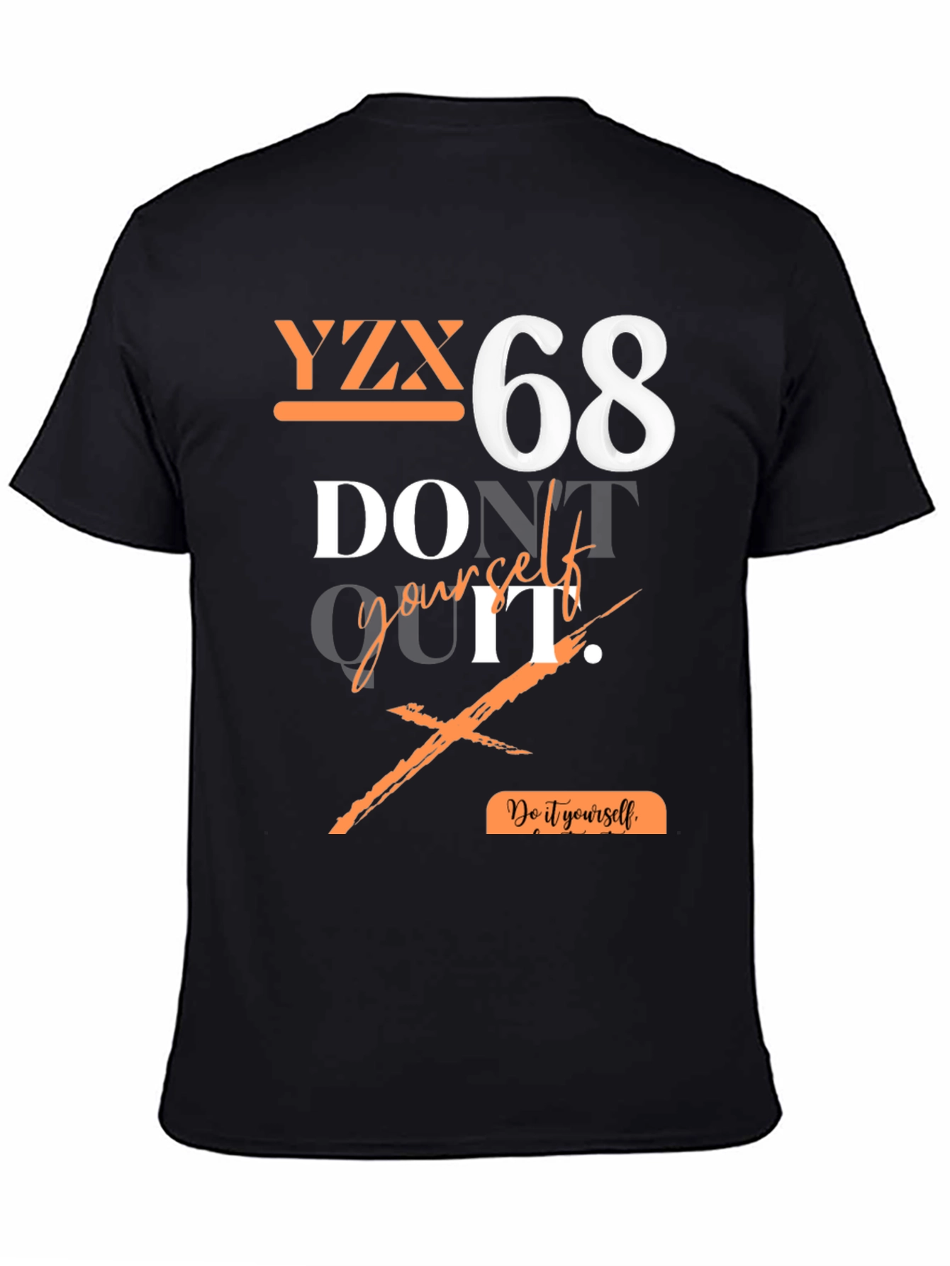 Black YZX 68 Graphic Print T-Shirt - Do It Yourself view 4