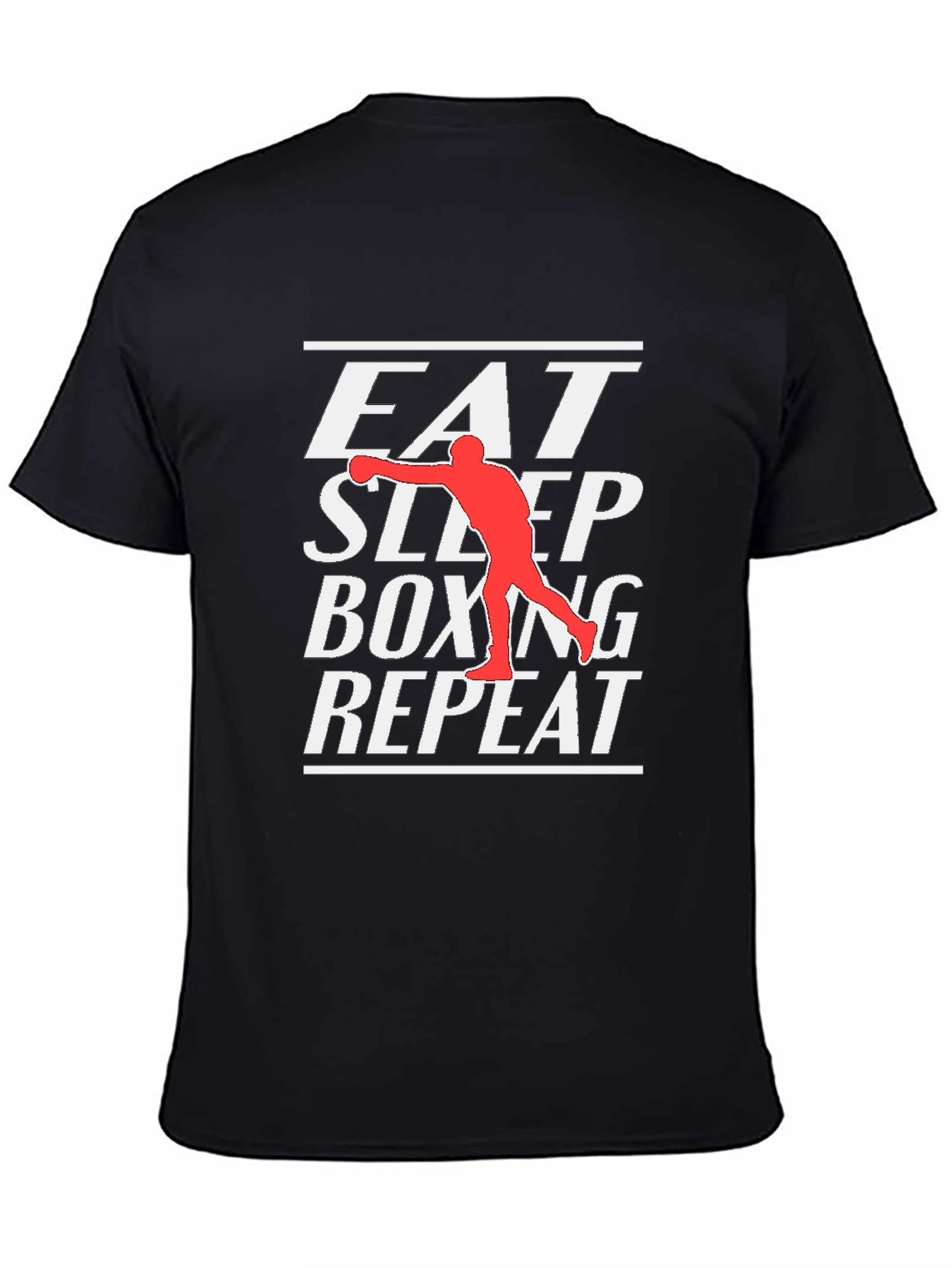 Black Eat Sleep Boxing Repeat Graphic T-Shirt view 4