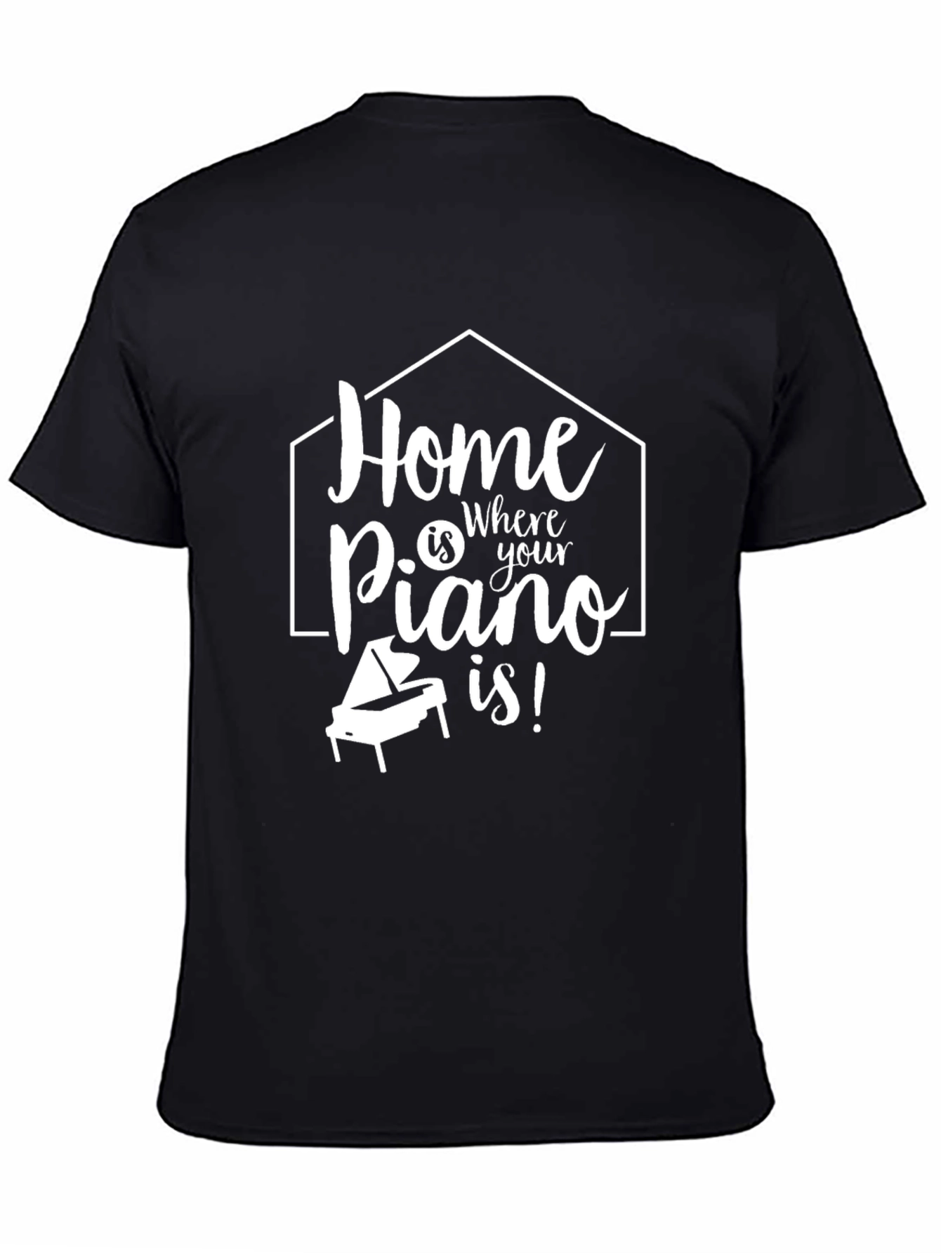 Black Home is Where Your Piano Is Black T-Shirt view 4