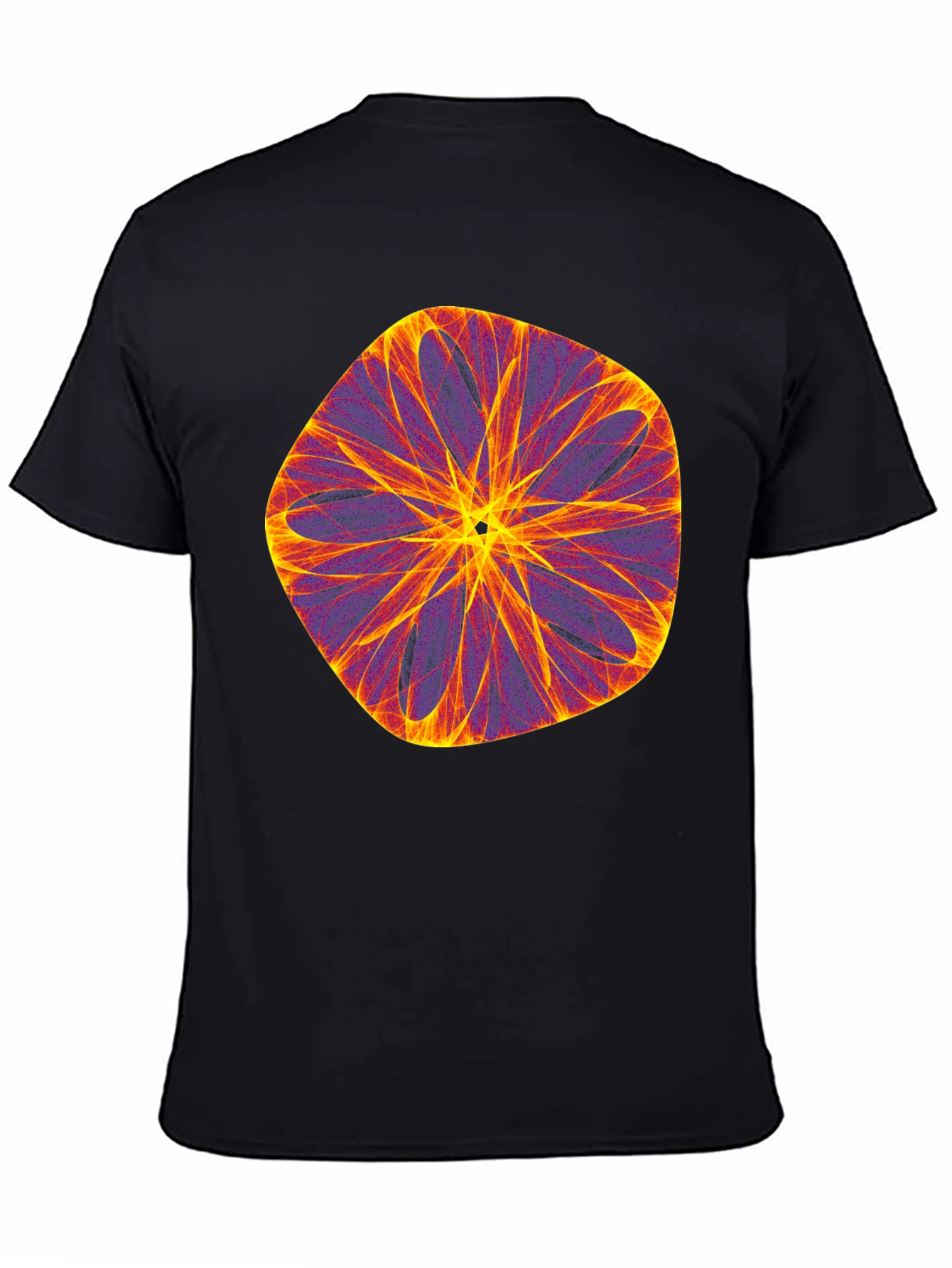 Black Abstract Geometric Graphic Black T-Shirt view 4