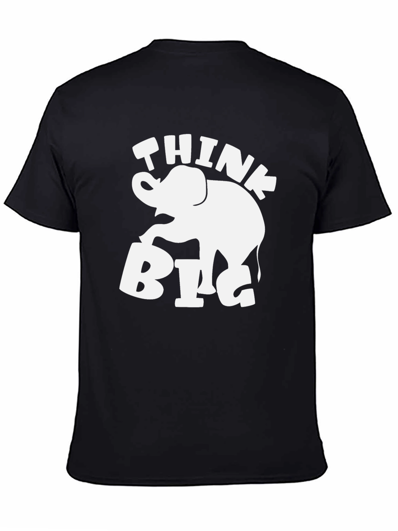 Black Think Big Elephant Graphic T-Shirt view 4