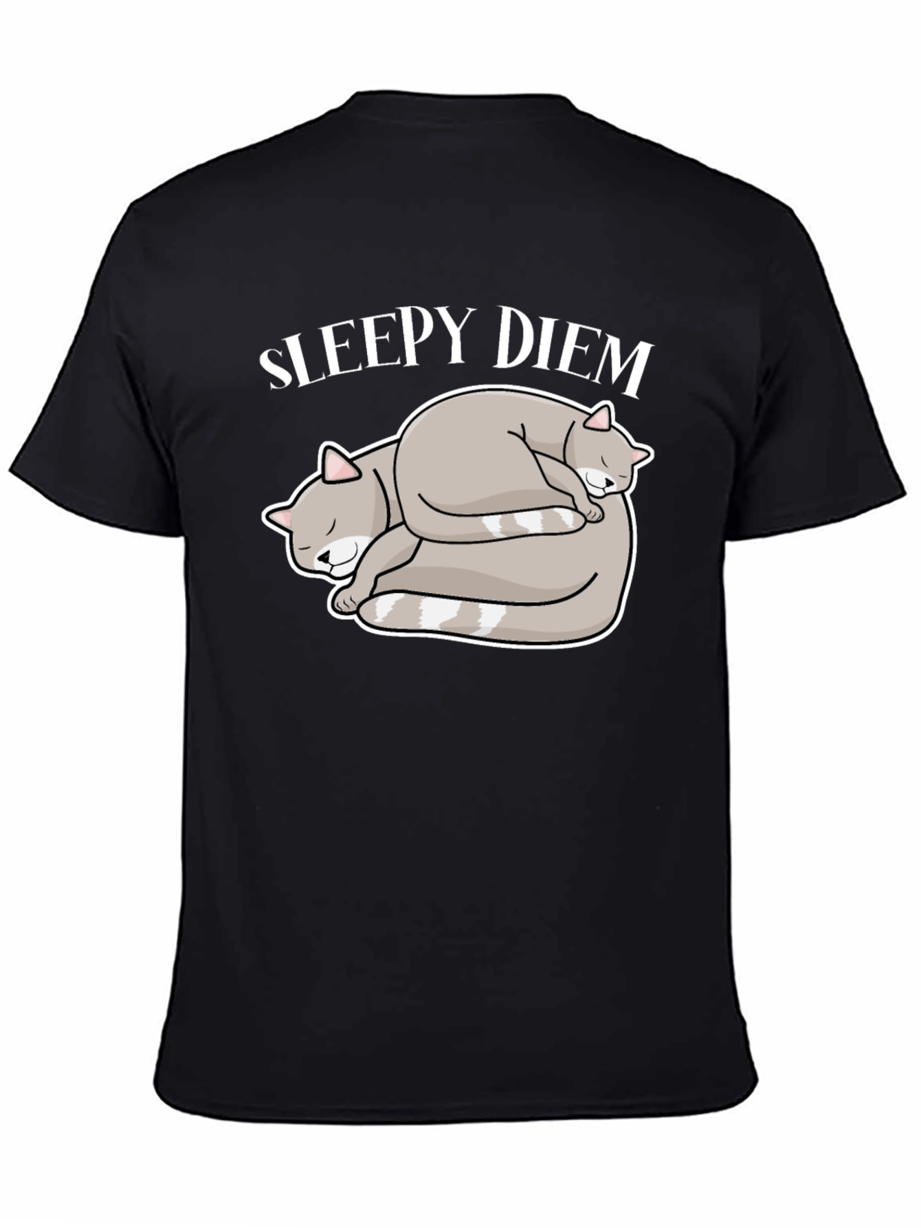 Black Sleepy Diem Cat Nap T-Shirt Black Cotton Blend view 4