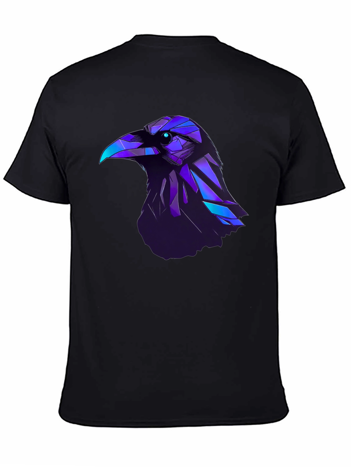 Black Raven Graphic T-Shirt - Modern Geometric Bird Design view 4