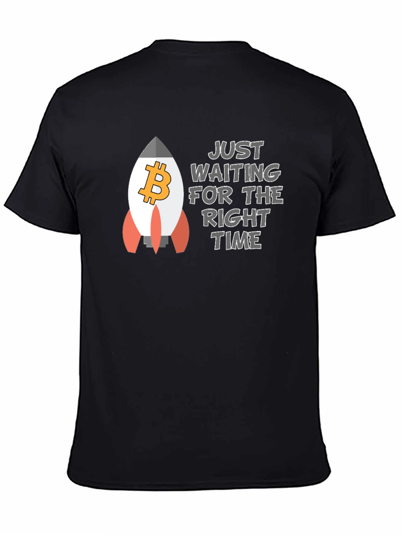 Black Bitcoin Rocket T-Shirt - Crypto HODL Tee view 4