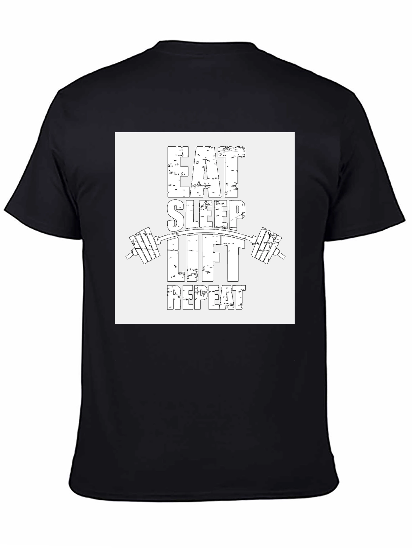 Black Eat Sleep Lift Repeat Black T-Shirt view 4