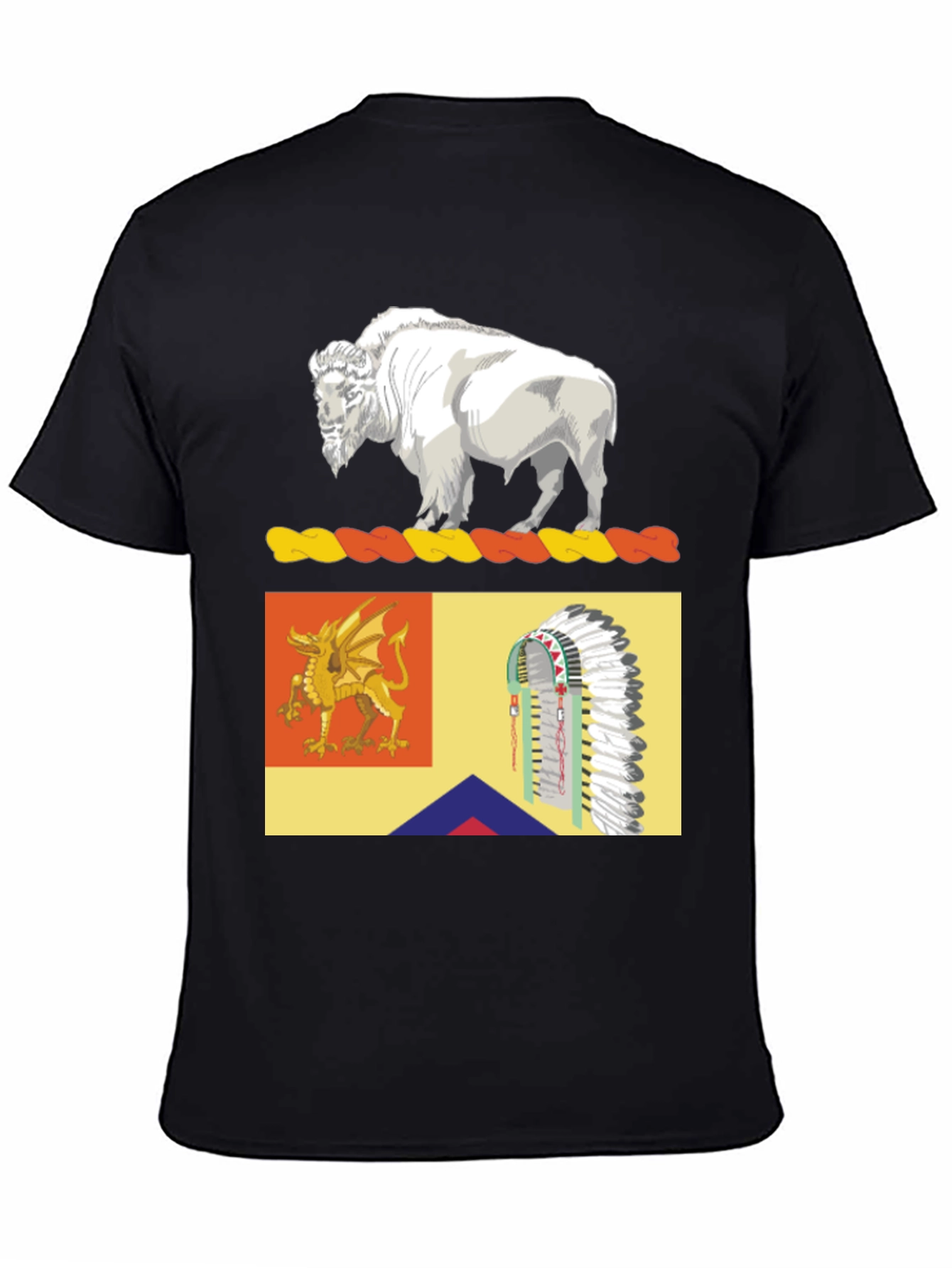 Black Buffalo, Dragon, & Headdress Graphic Tee view 4