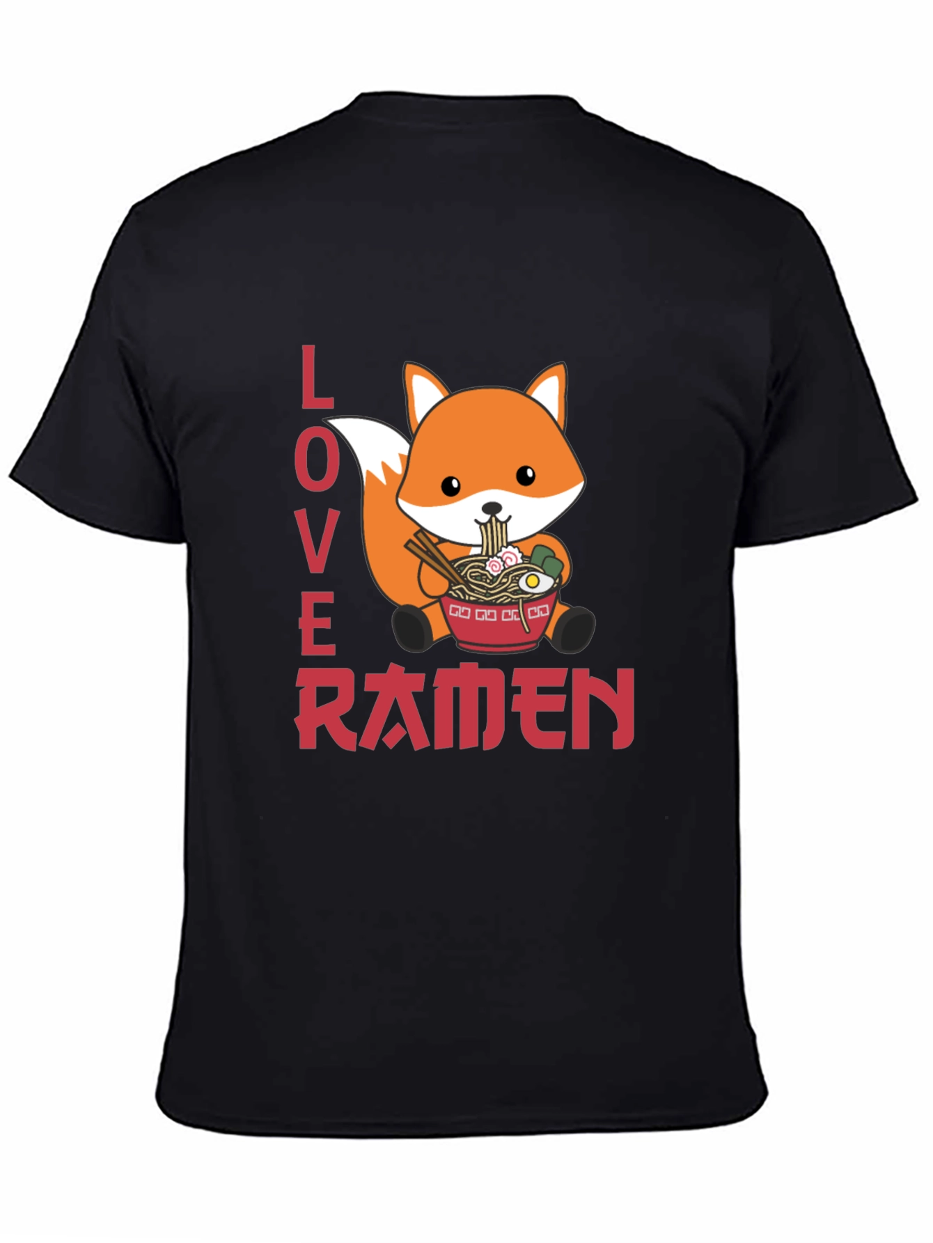 Black Fox Ramen Lover Graphic T-Shirt view 4