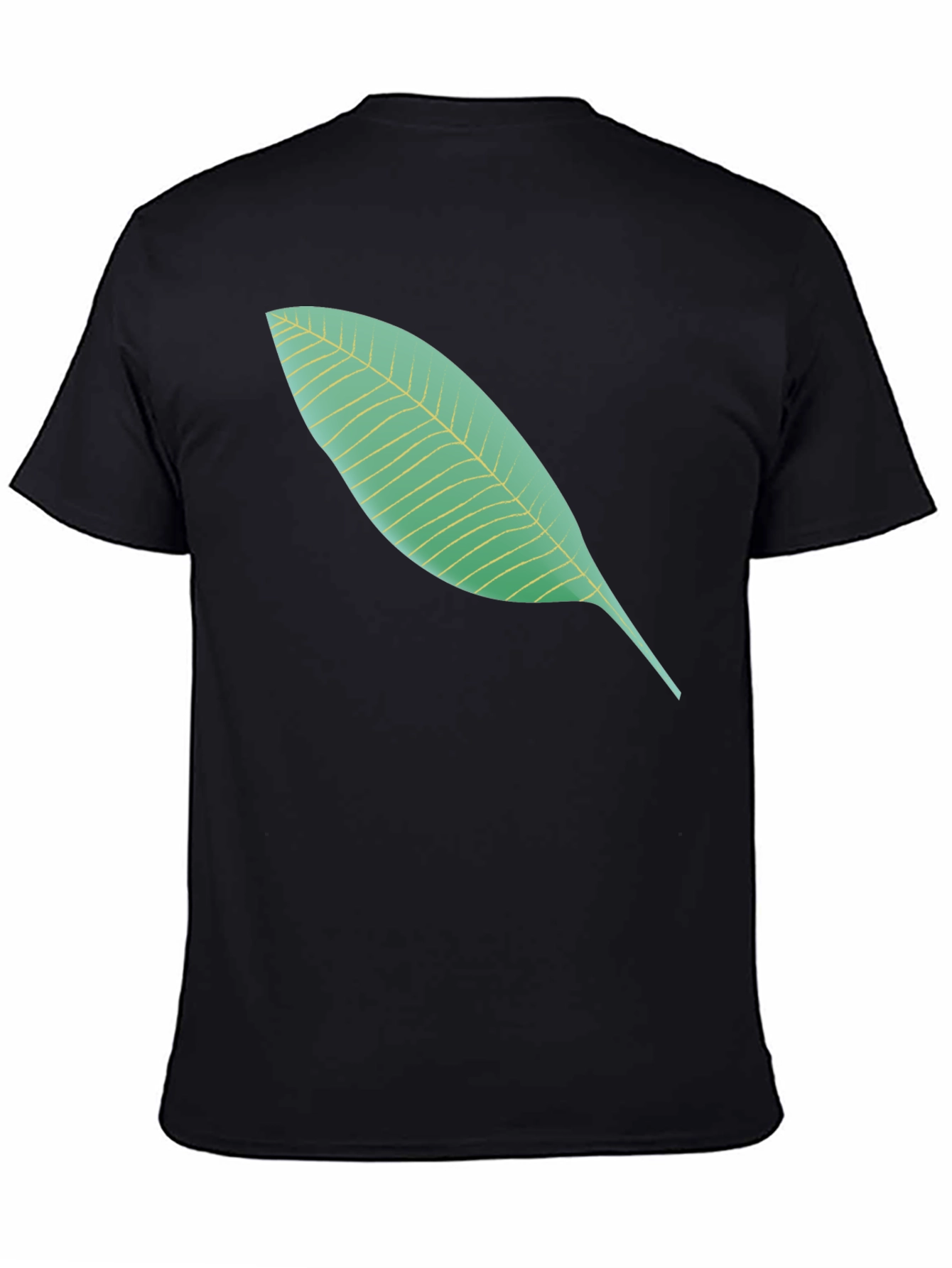 Black Leaf Graphic Black T-Shirt - Casual Style view 4