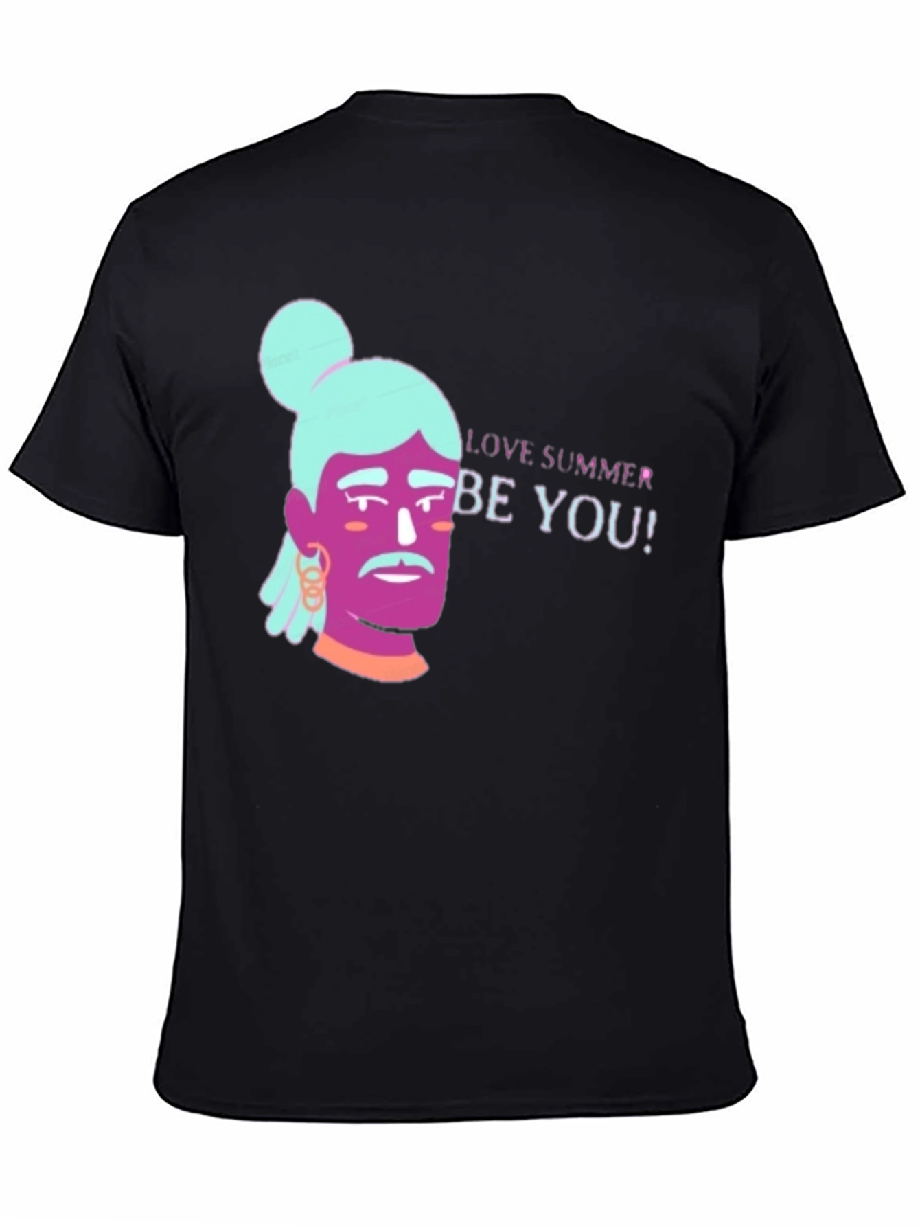 Black Love Summer Be You! Graphic Black T-Shirt view 4