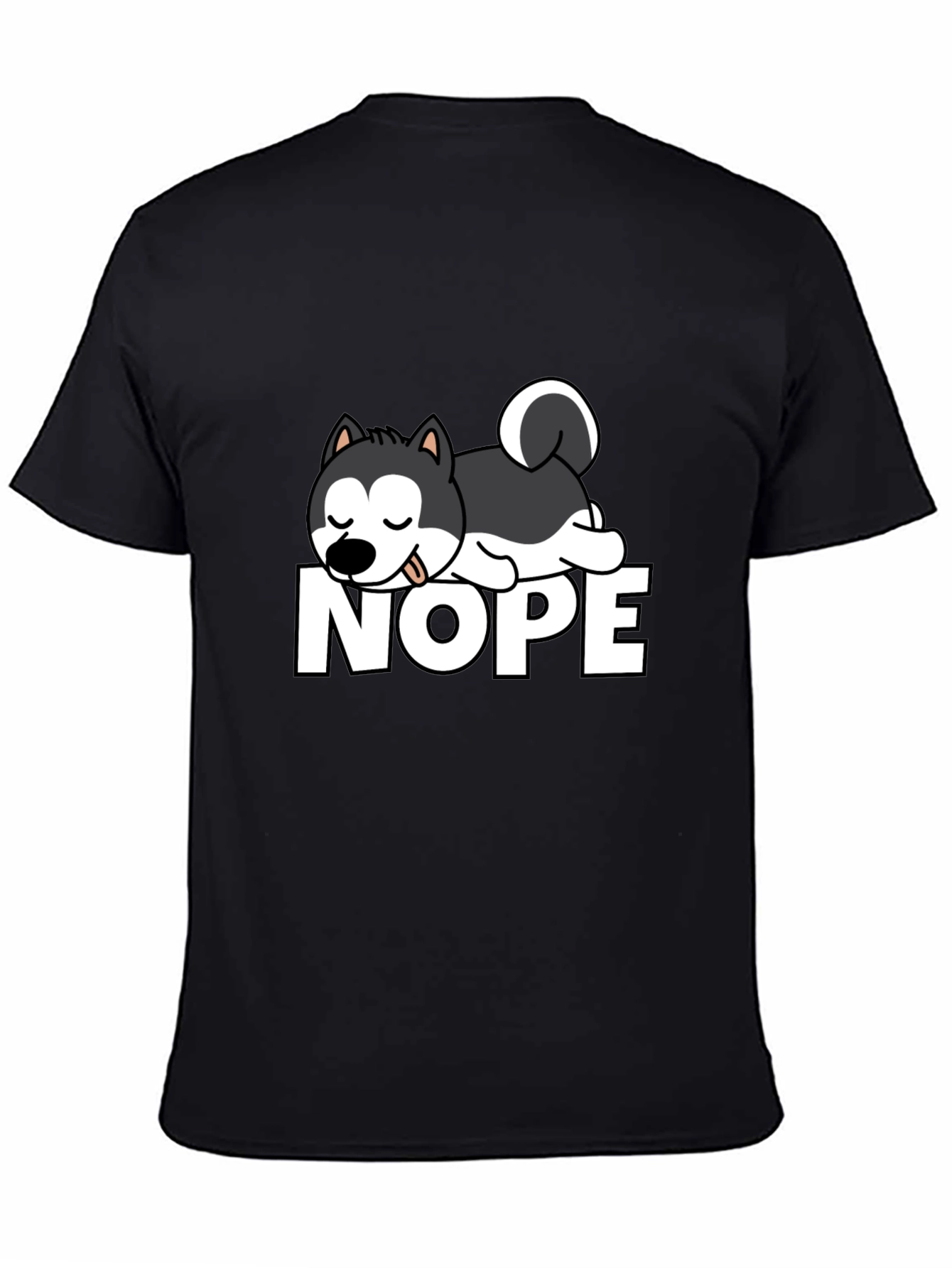 Black Nope Husky T-Shirt - Relaxed Fit view 4