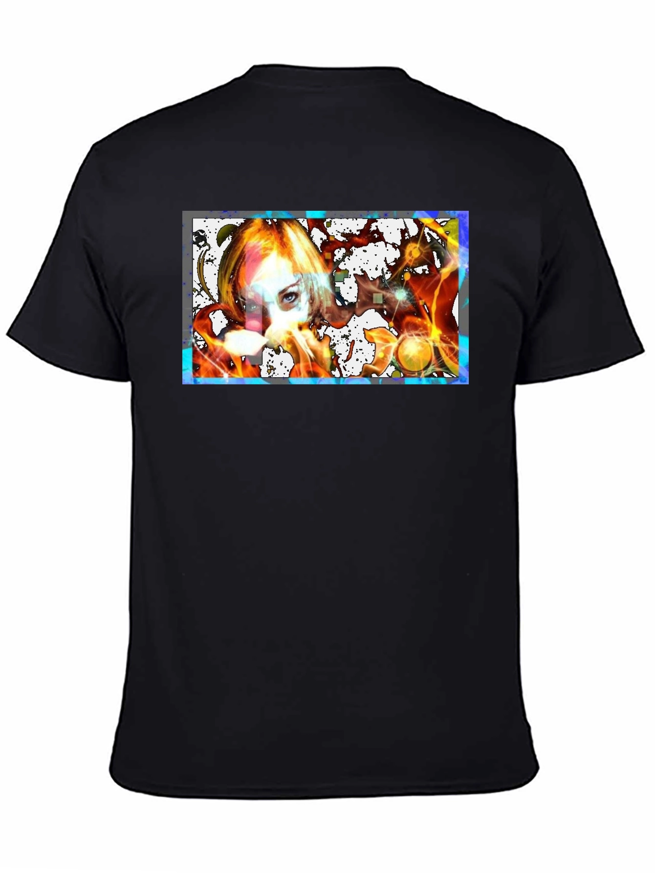 Black Artistic Graphic Print Black T-Shirt view 4
