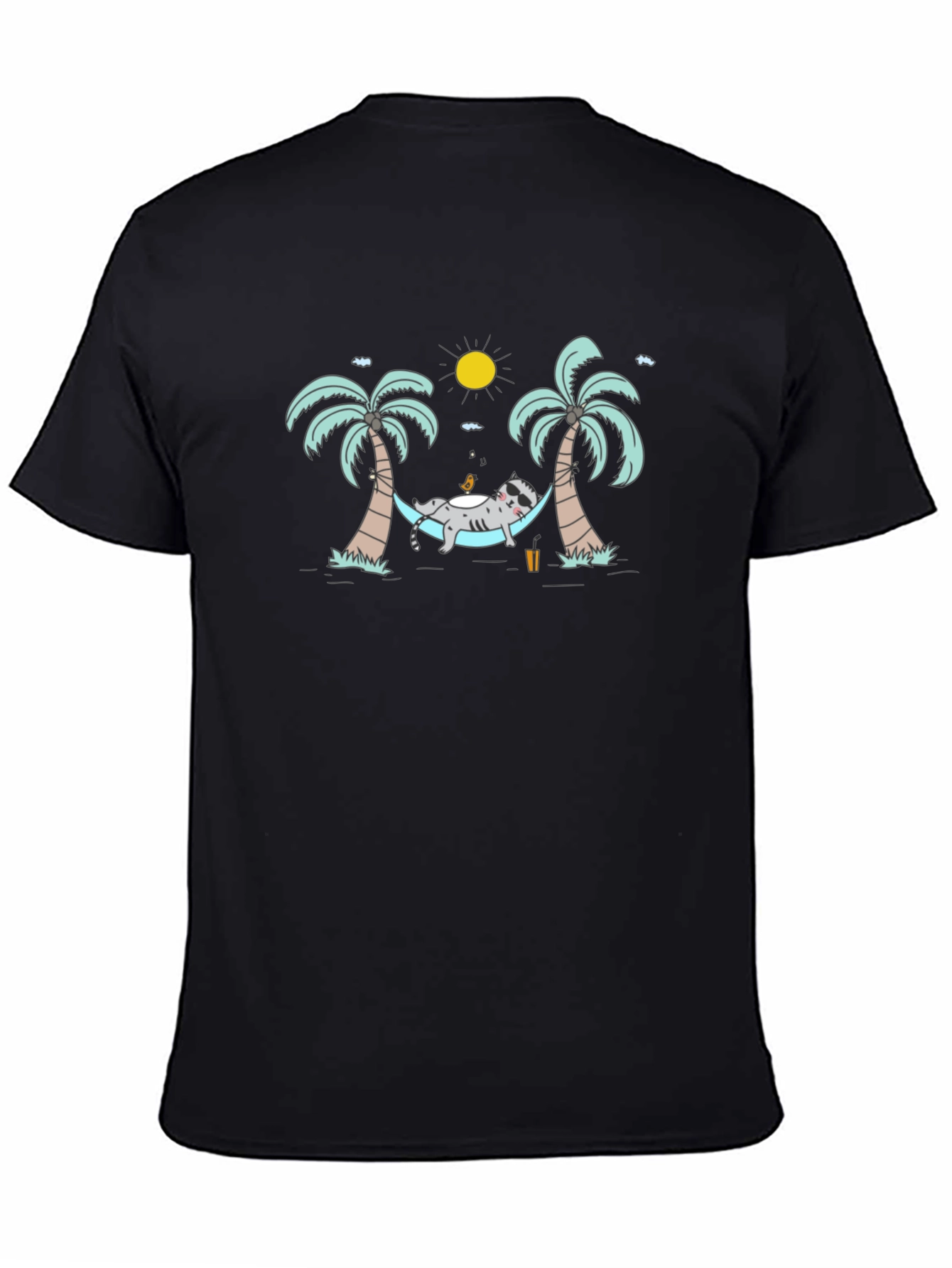 Black Relaxing Raccoon T-Shirt view 4
