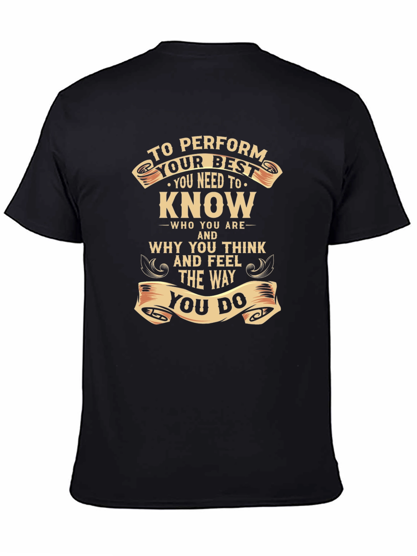 Black Motivational T-Shirt - Know Yourself view 4