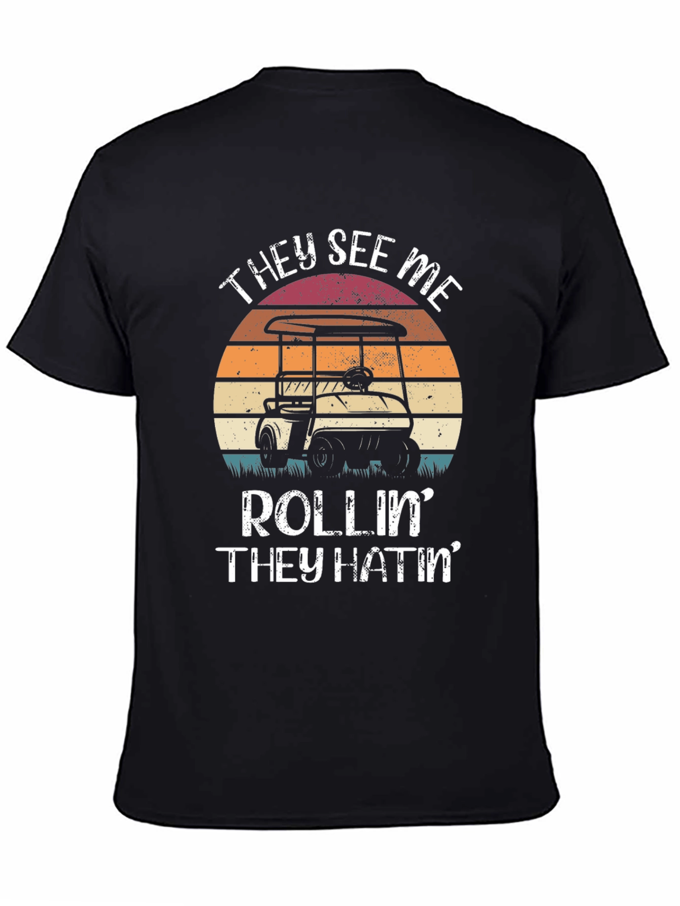 Black They See Me Rollin' T-Shirt view 4