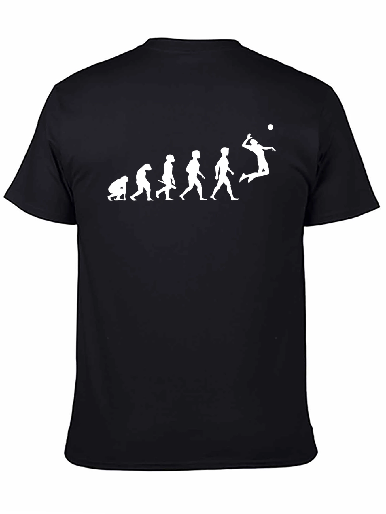 Black Evolution of Volleyball Player T-Shirt - Black view 4