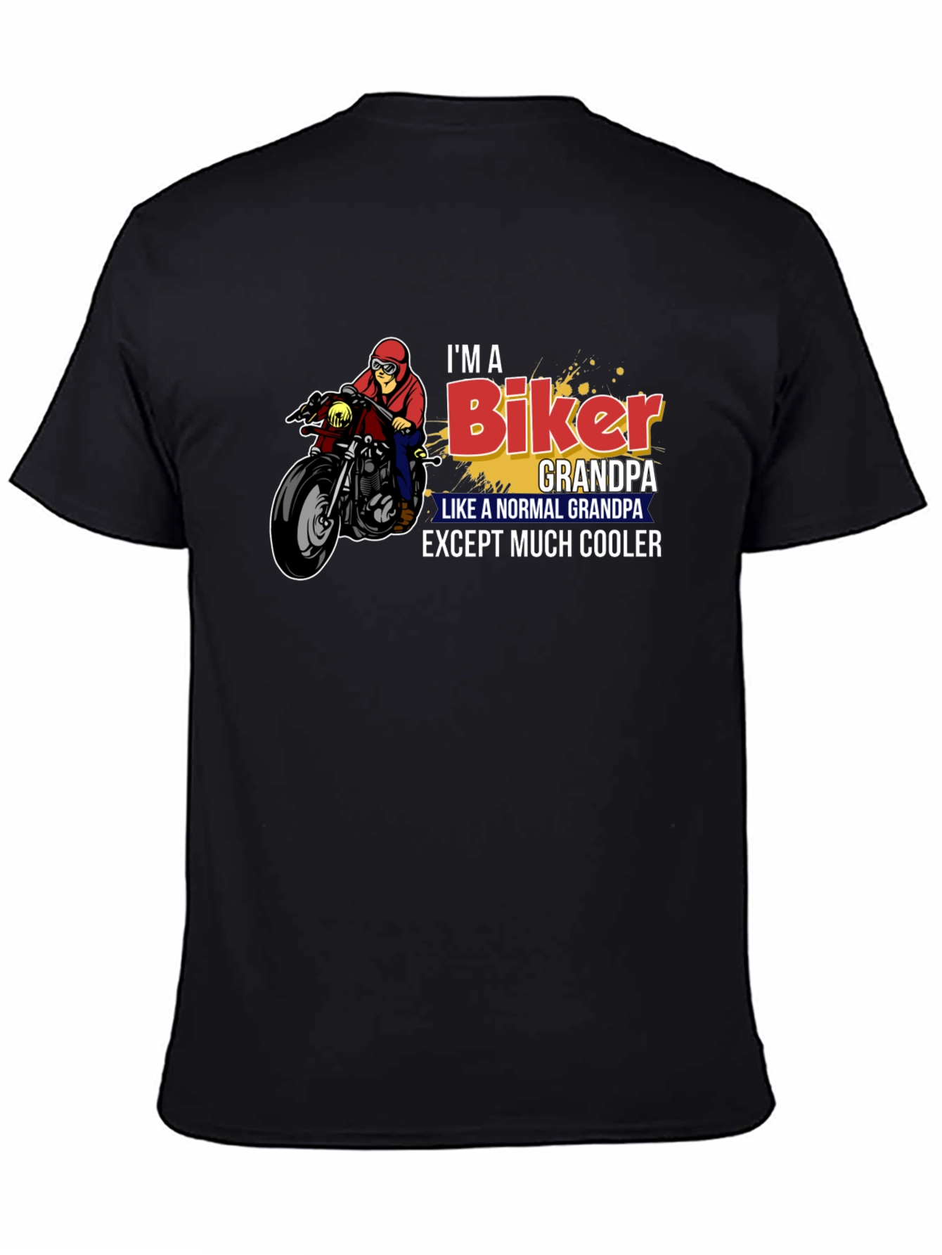 Black Biker Grandpa Graphic T-Shirt view 4