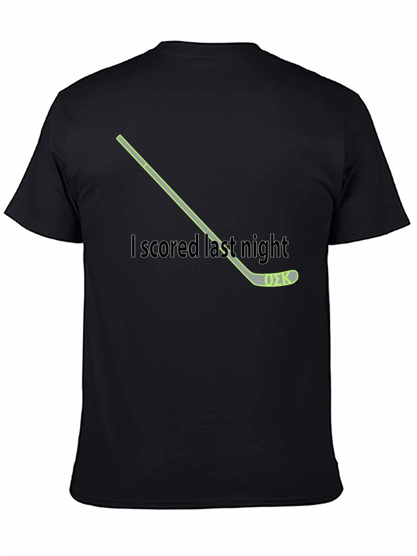 Black I Scored Last Night Hockey T-Shirt view 4