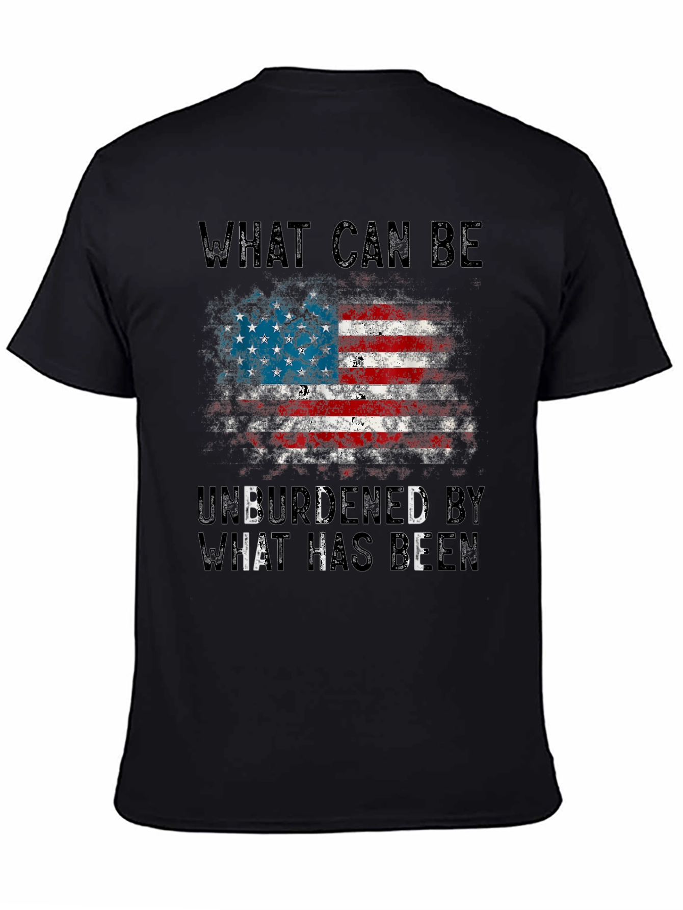 Black Patriotic T-Shirt - "What Can Be" American Flag Graphic view 4
