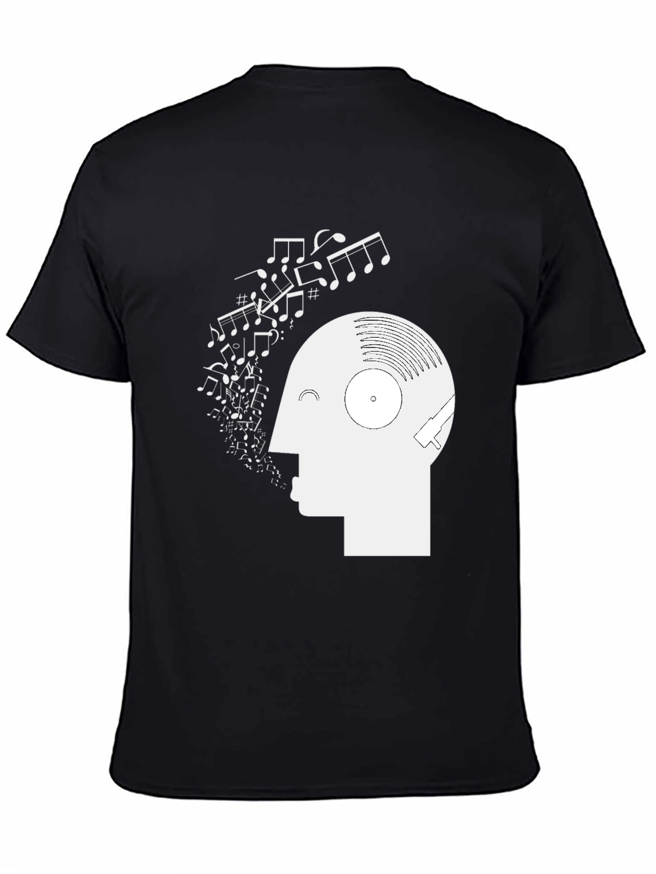 Black Musical Mind T-Shirt - Black Graphic Tee view 4
