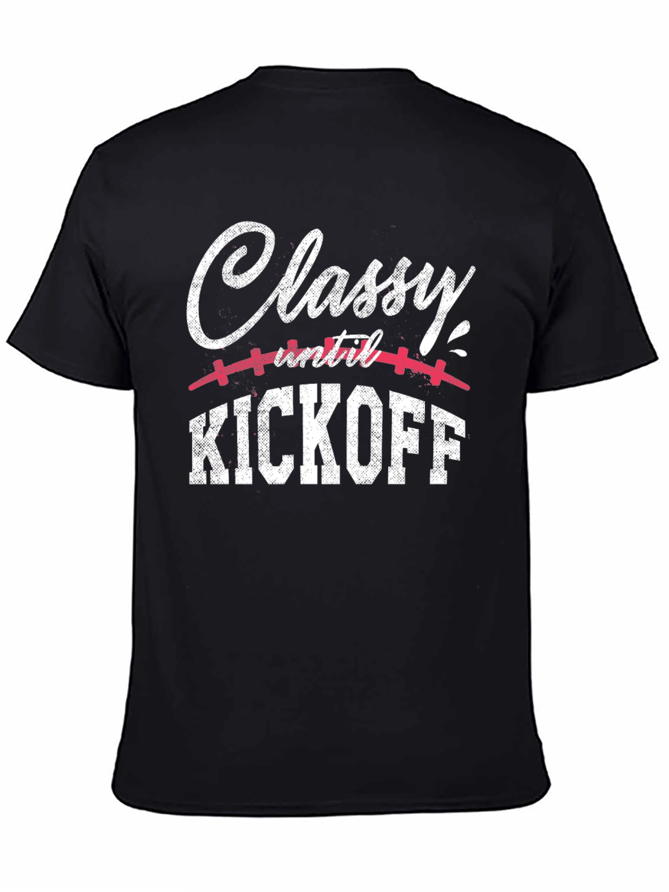 Black Classy Until Kickoff Football Graphic Tee view 4