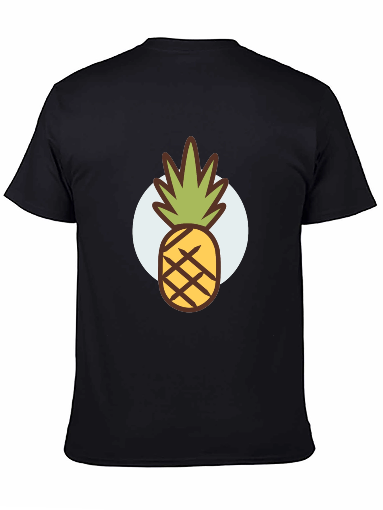 Black Pineapple Graphic Tee - Stylish Men's Black T-Shirt view 4