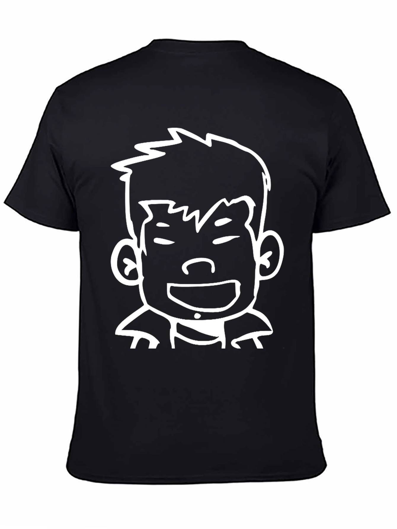 Black Cartoon Face Graphic Black T-Shirt view 4