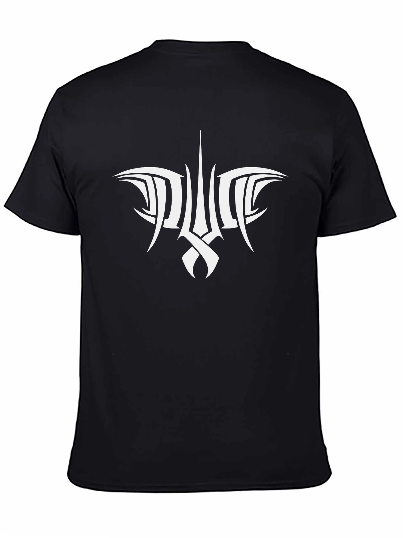 Black Tribal Design Black T-Shirt view 4